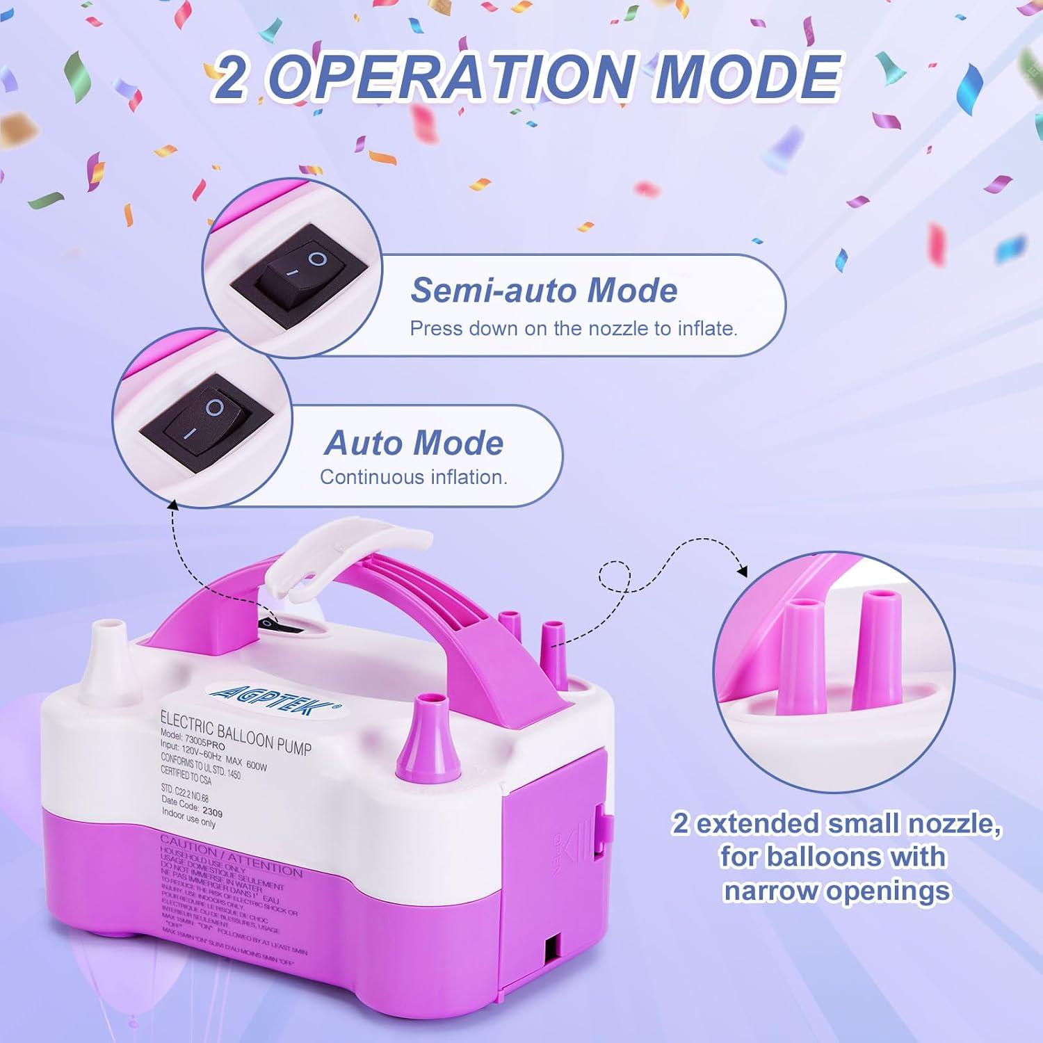 Bomba de Aire Eléctrica AGPtEK BP59P 600W Rosa y Blanca