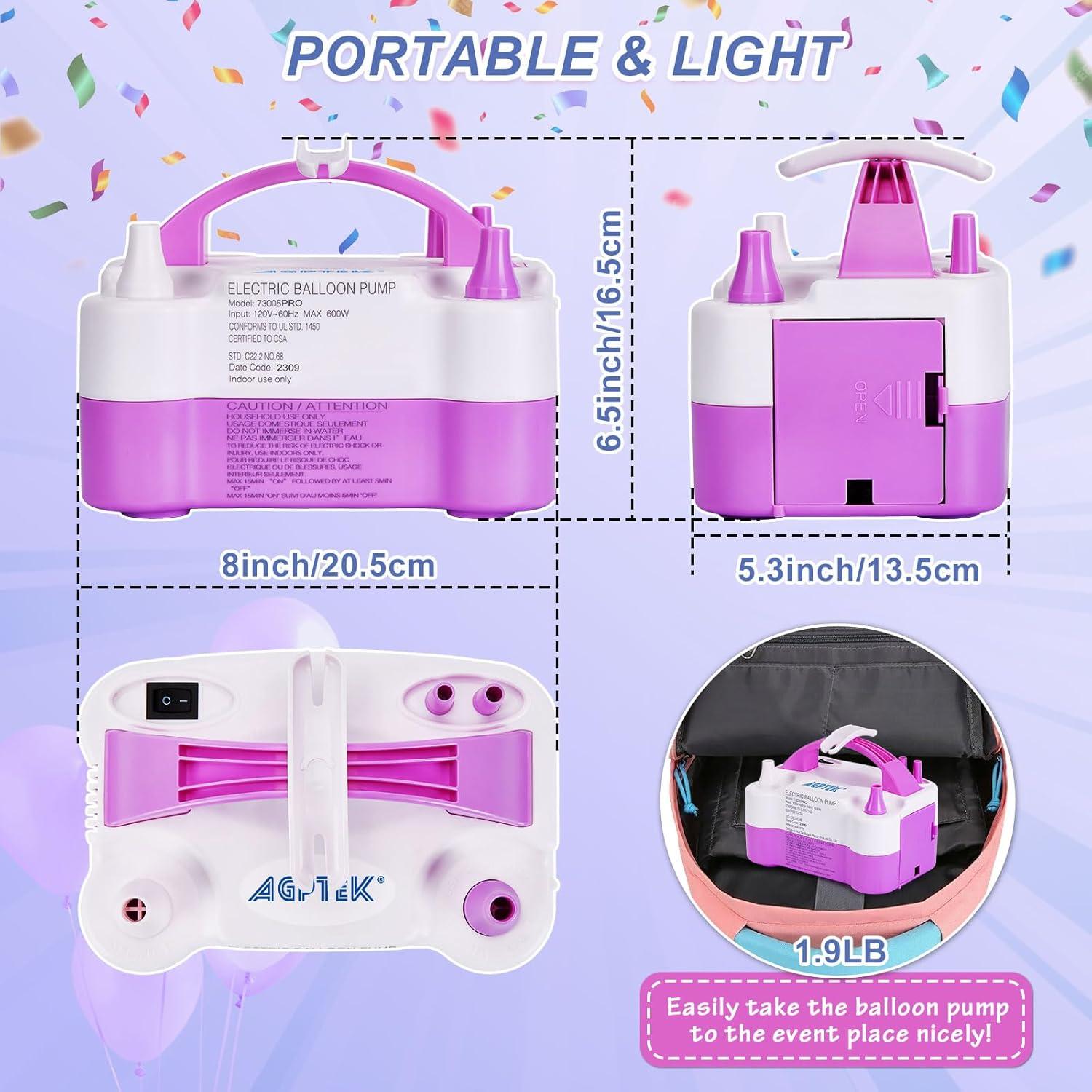 Bomba de Aire Eléctrica AGPtEK BP59P 600W Rosa y Blanca