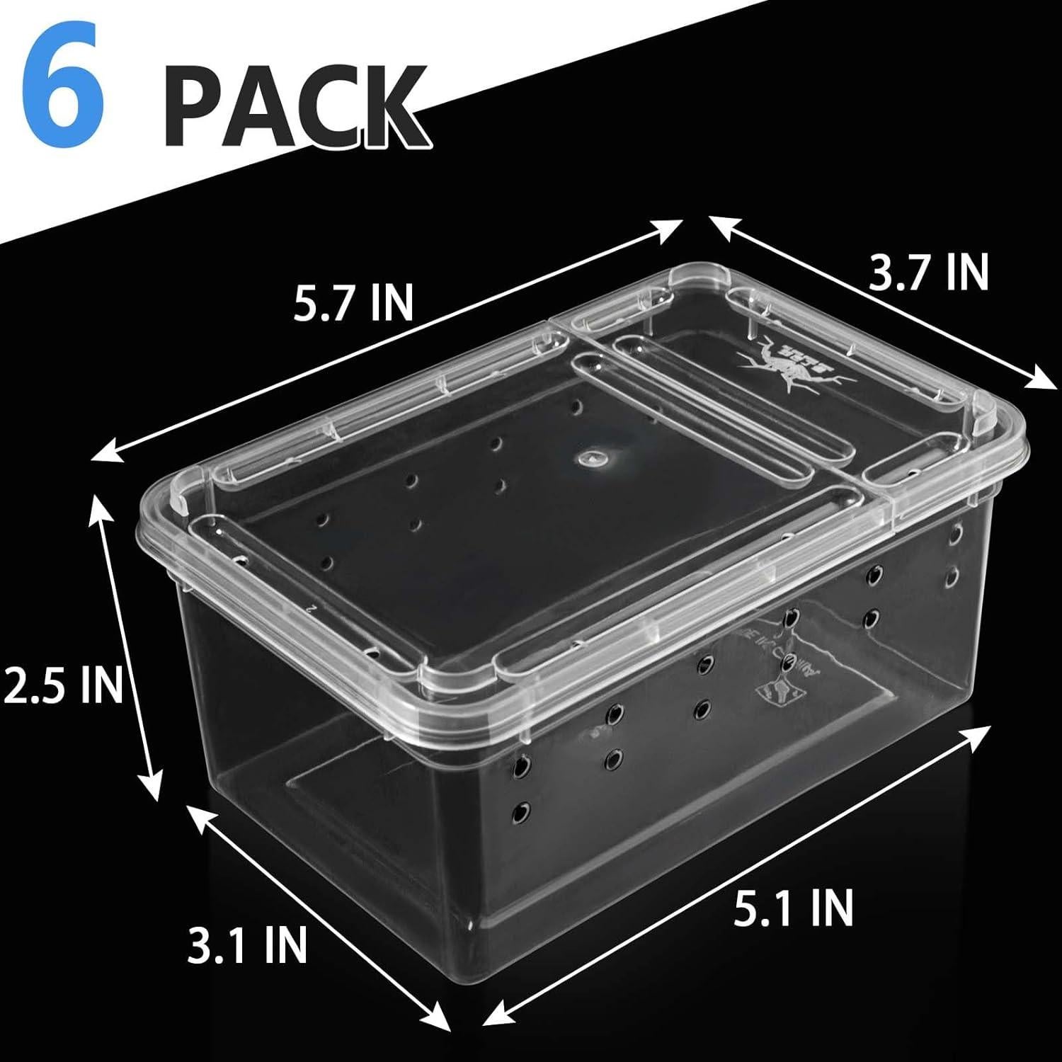 6 Terrarios Mini para Arañas y Reptiles Harhana 12.95x7.87cm