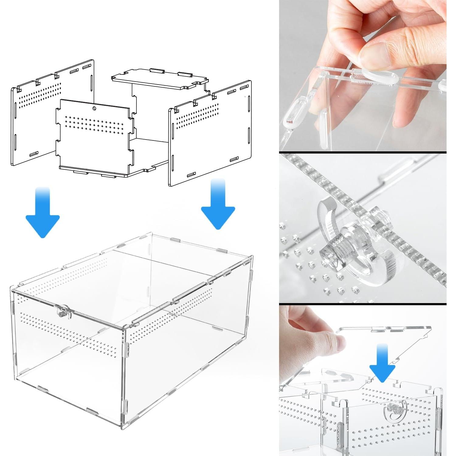 Terrario Acrílico REPTI ZOO 35.5x20.3x15.2 cm para Tarantulas