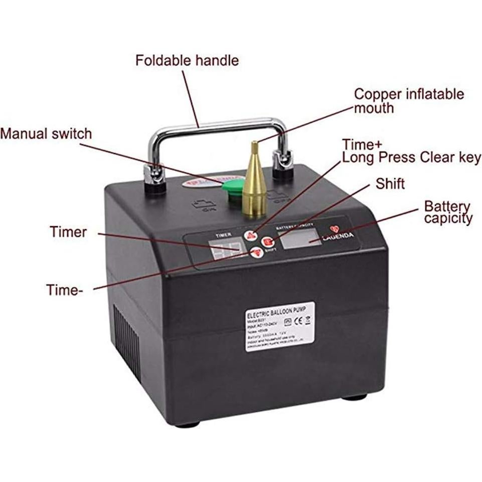 Inflador de Globos Eléctrico Portátil Carebio con Temporizador