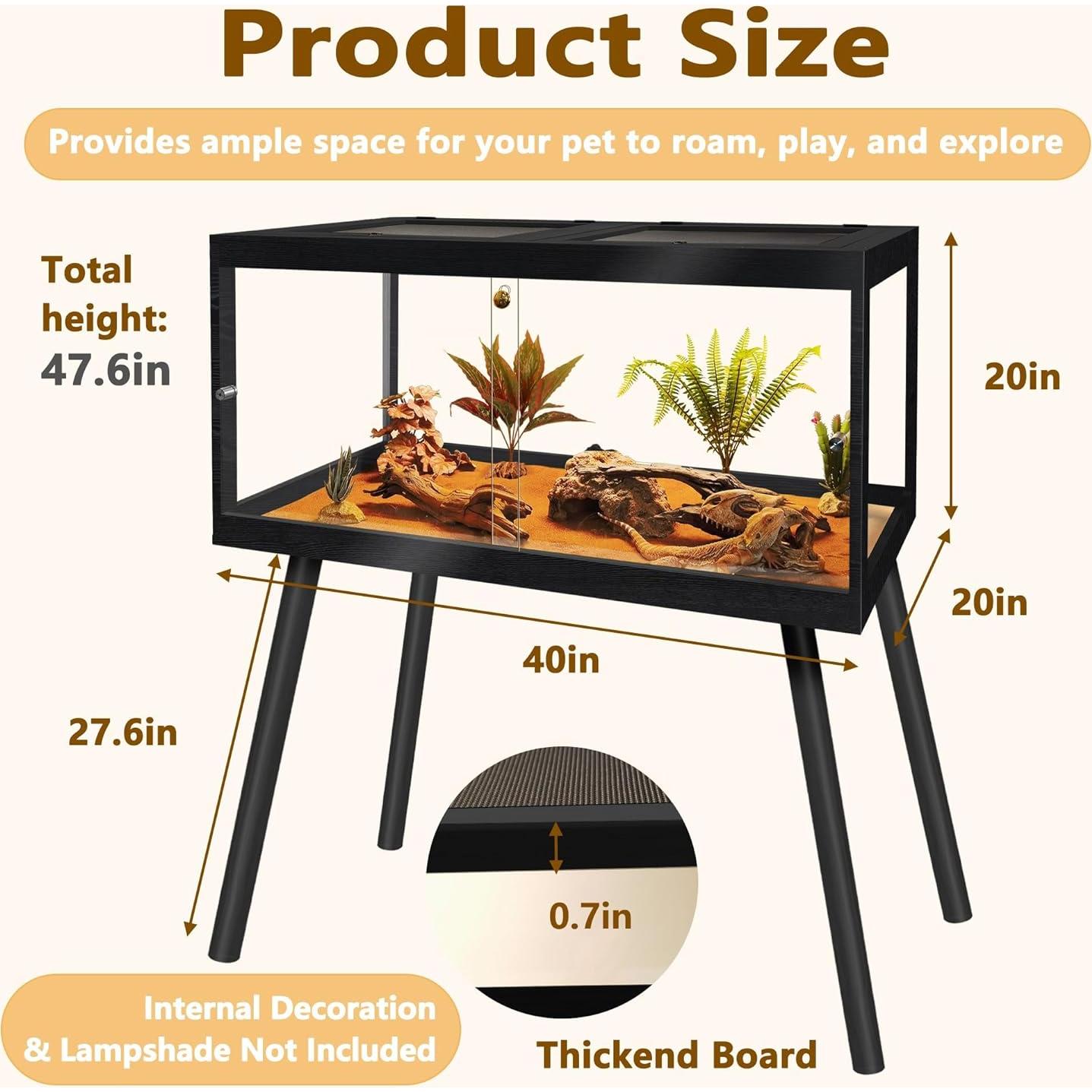 Tanque Reptil Prolee 62 Galones Negro 101.6x50.8x120.9 cm