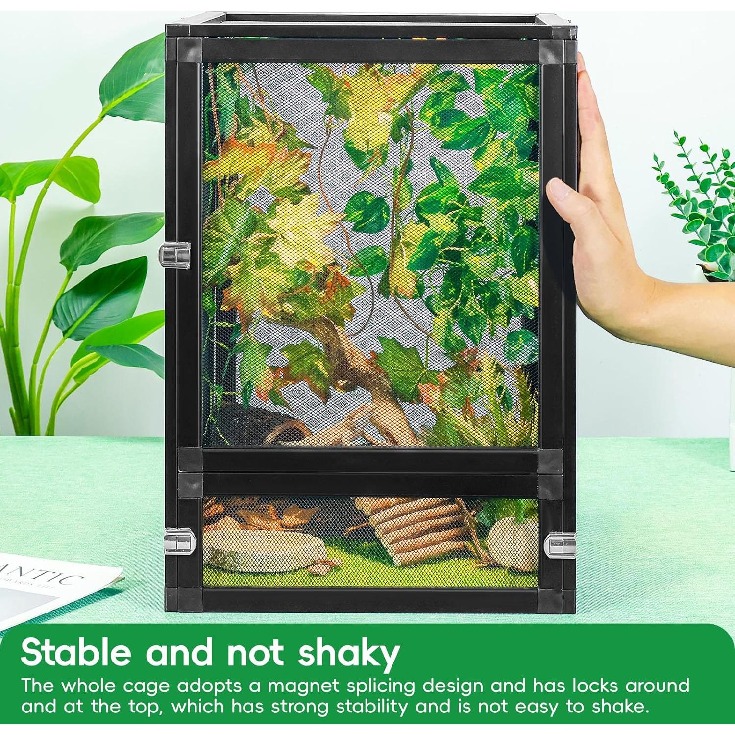 Jaula de Reptiles Plegable Binano 45.7x33.0x33.0 cm 360°