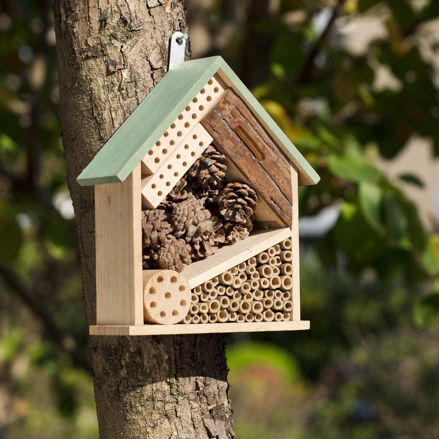 Casa de Insectos Multi Hábitat de Madera 30x26 cm Verde Claro