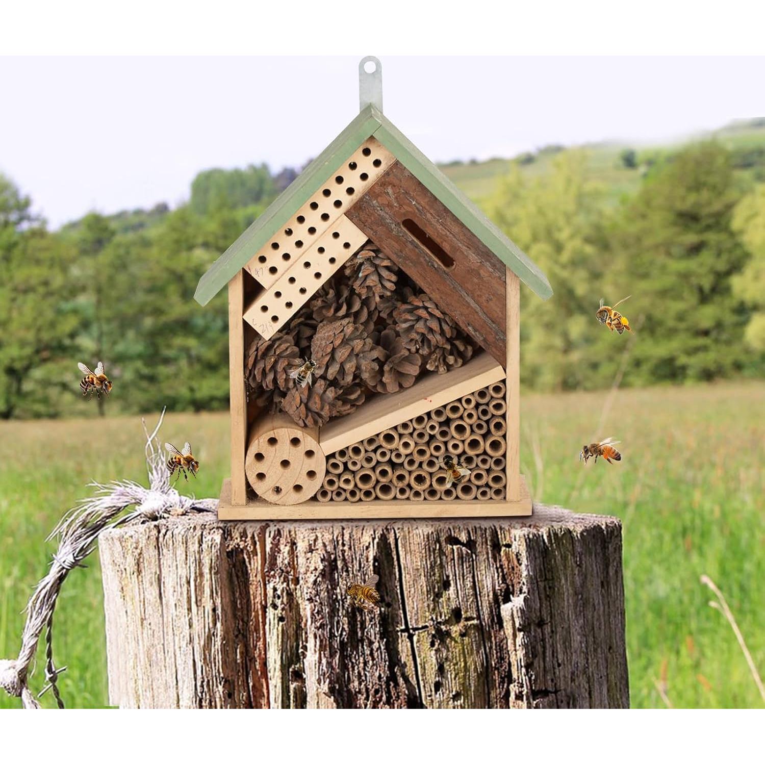 Casa de Insectos Multi Hábitat de Madera 30x26 cm Verde Claro