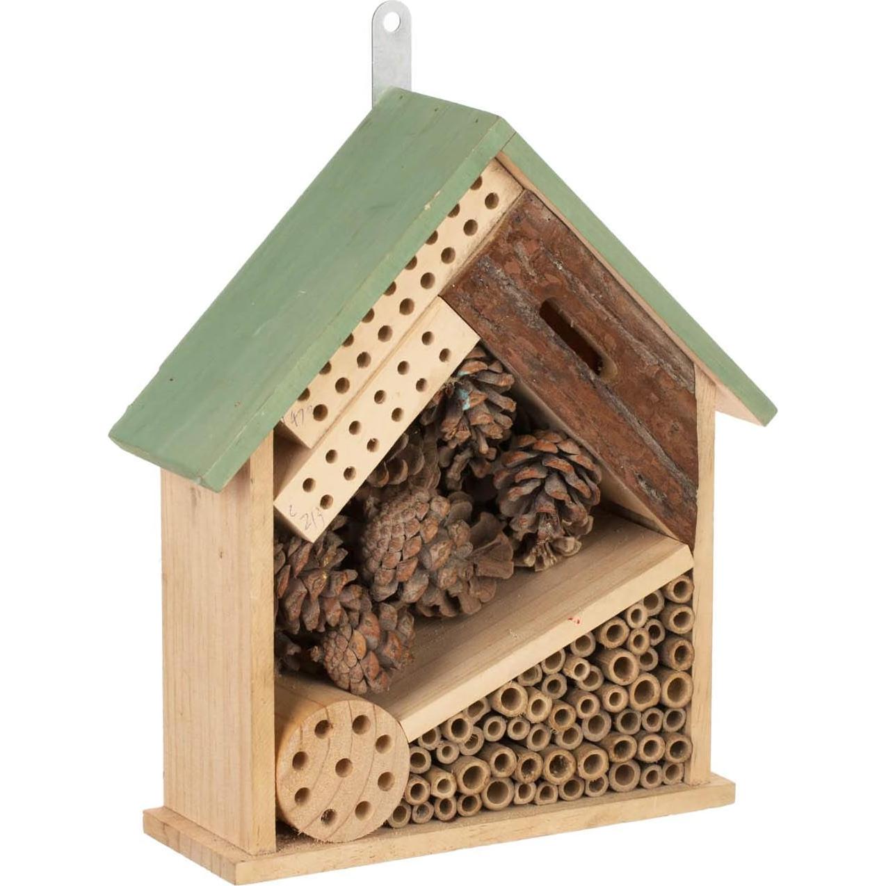 Casa de Insectos Multi Hábitat de Madera 30x26 cm Verde Claro