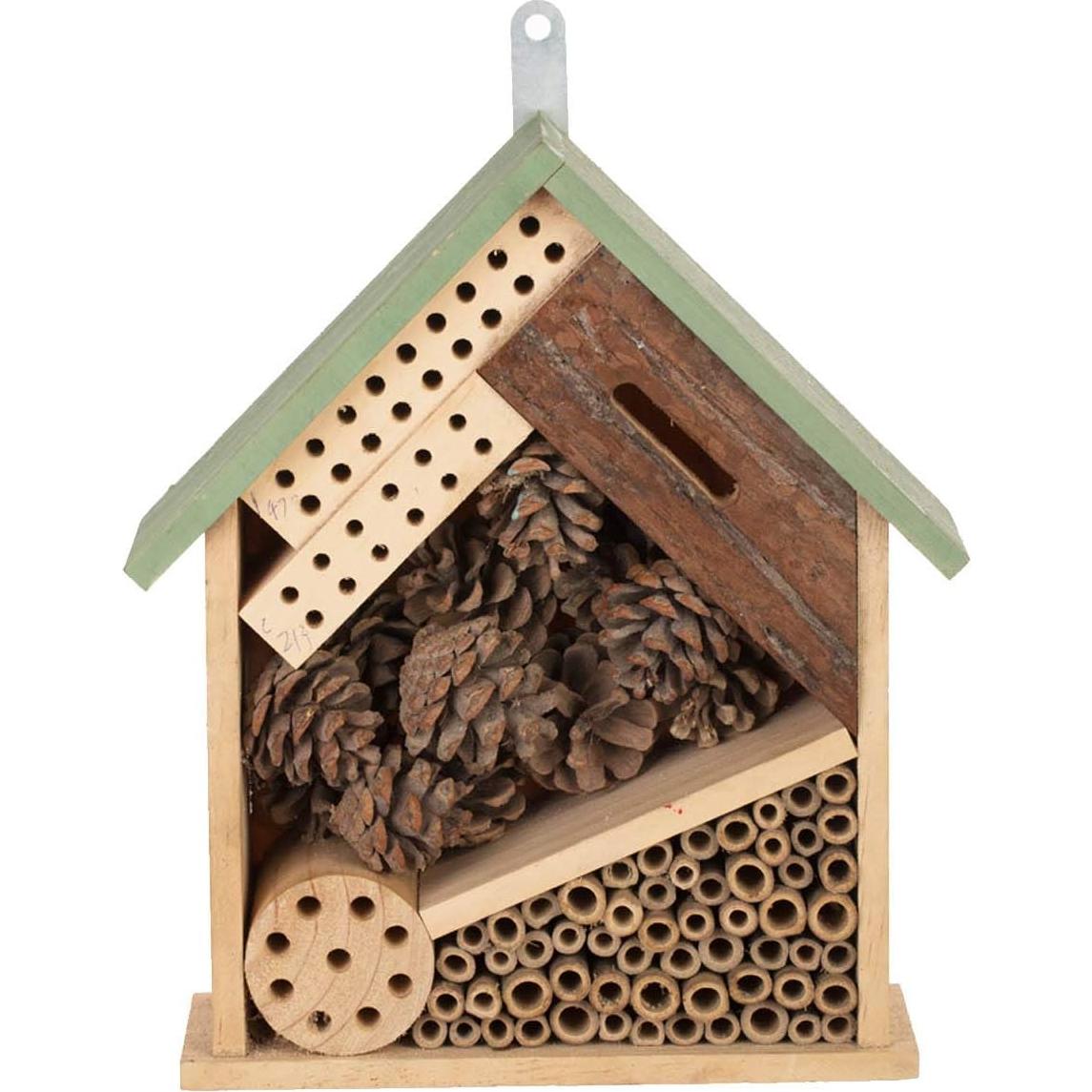 Casa de Insectos Multi Hábitat de Madera 30x26 cm Verde Claro