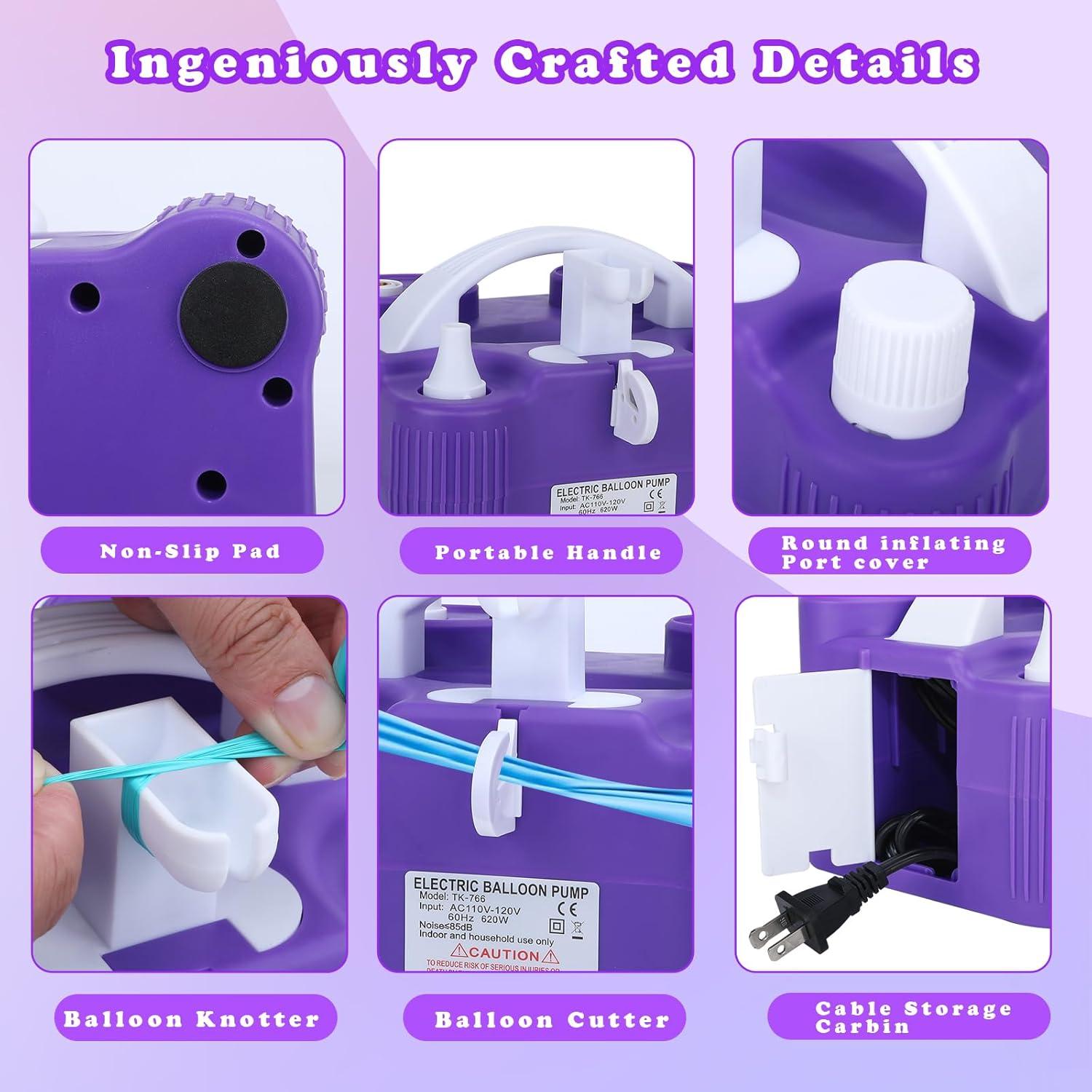 Bomba de aire eléctrica New Meetall 4 en 1 para globos y flotadores