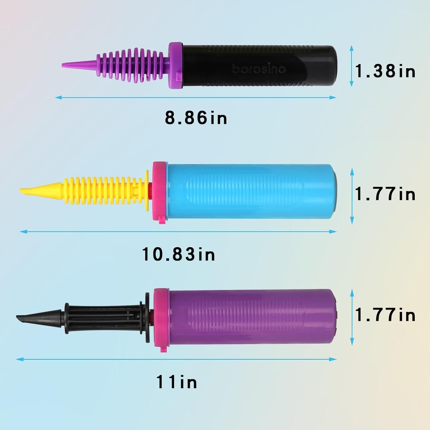 Bomba de Globos Manual BOROSINO - Paquete de 3 Unidades