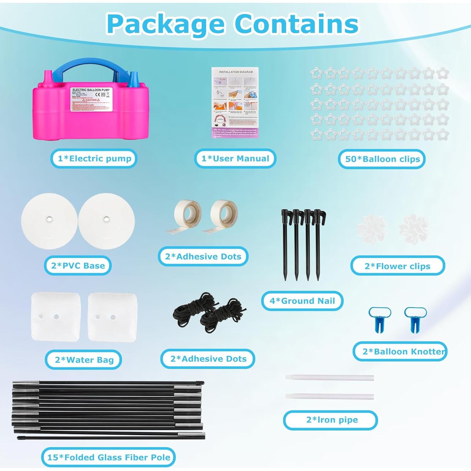 Kit de Arco de Globos Acclsoop con Bomba Eléctrica y Soporte