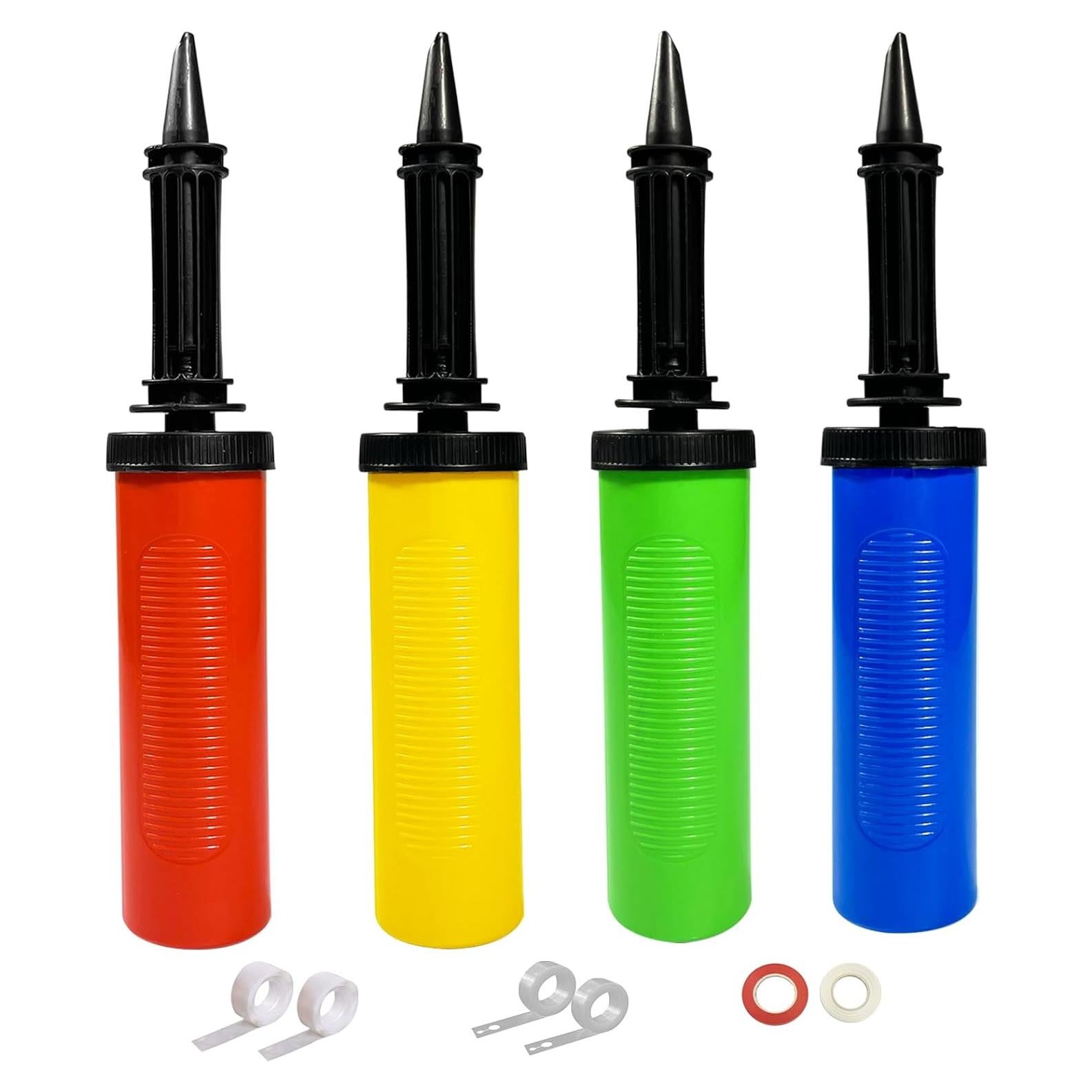 Set 4 Bombas de Globo Inflador Manual Janef - Colores Variados