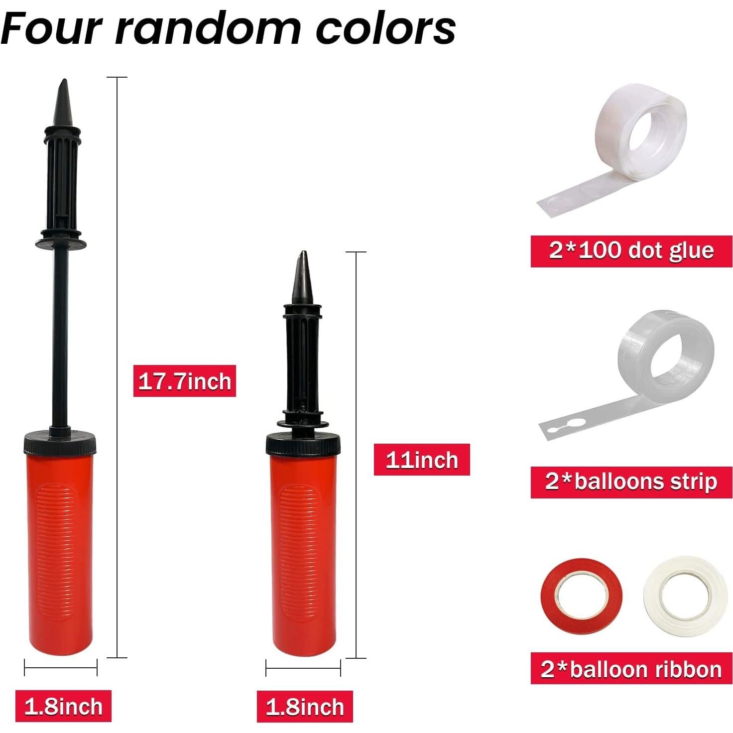 Set 4 Bombas de Globo Inflador Manual Janef - Colores Variados