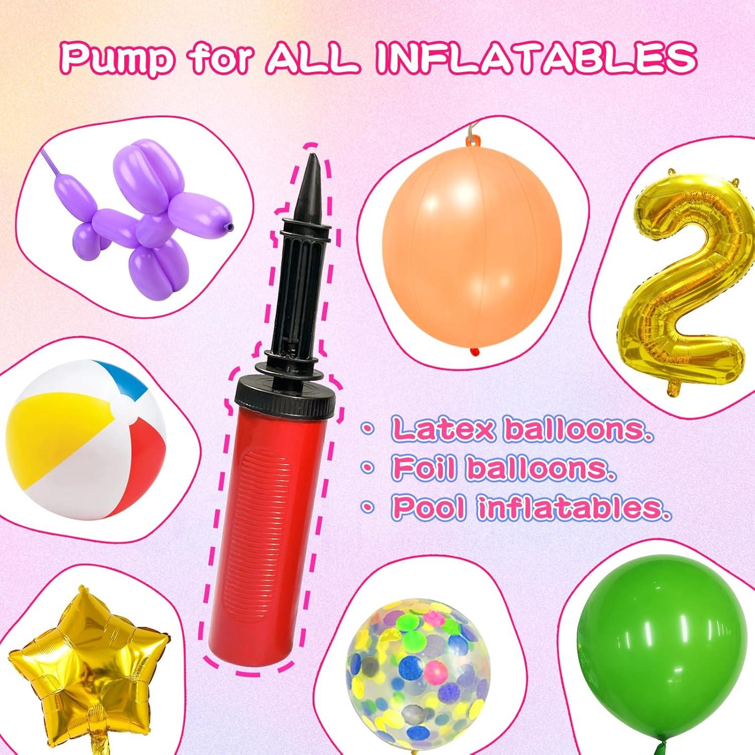 Set 4 Bombas de Globo Inflador Manual Janef - Colores Variados