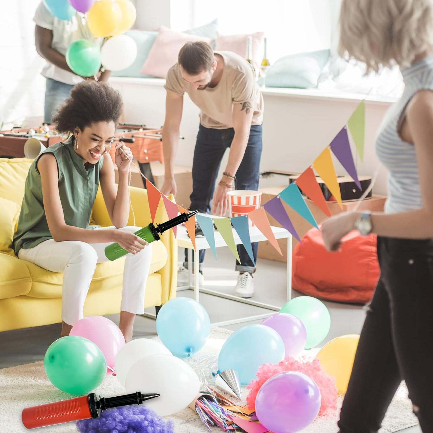 Set 4 Bombas de Globo Inflador Manual Janef - Colores Variados