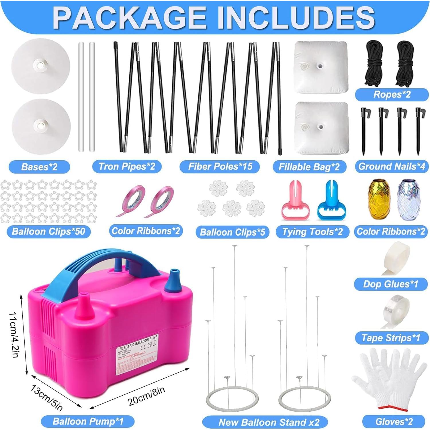 Kit de Arco de Globos iRabey con Bomba Eléctrica 3.05x2.74m