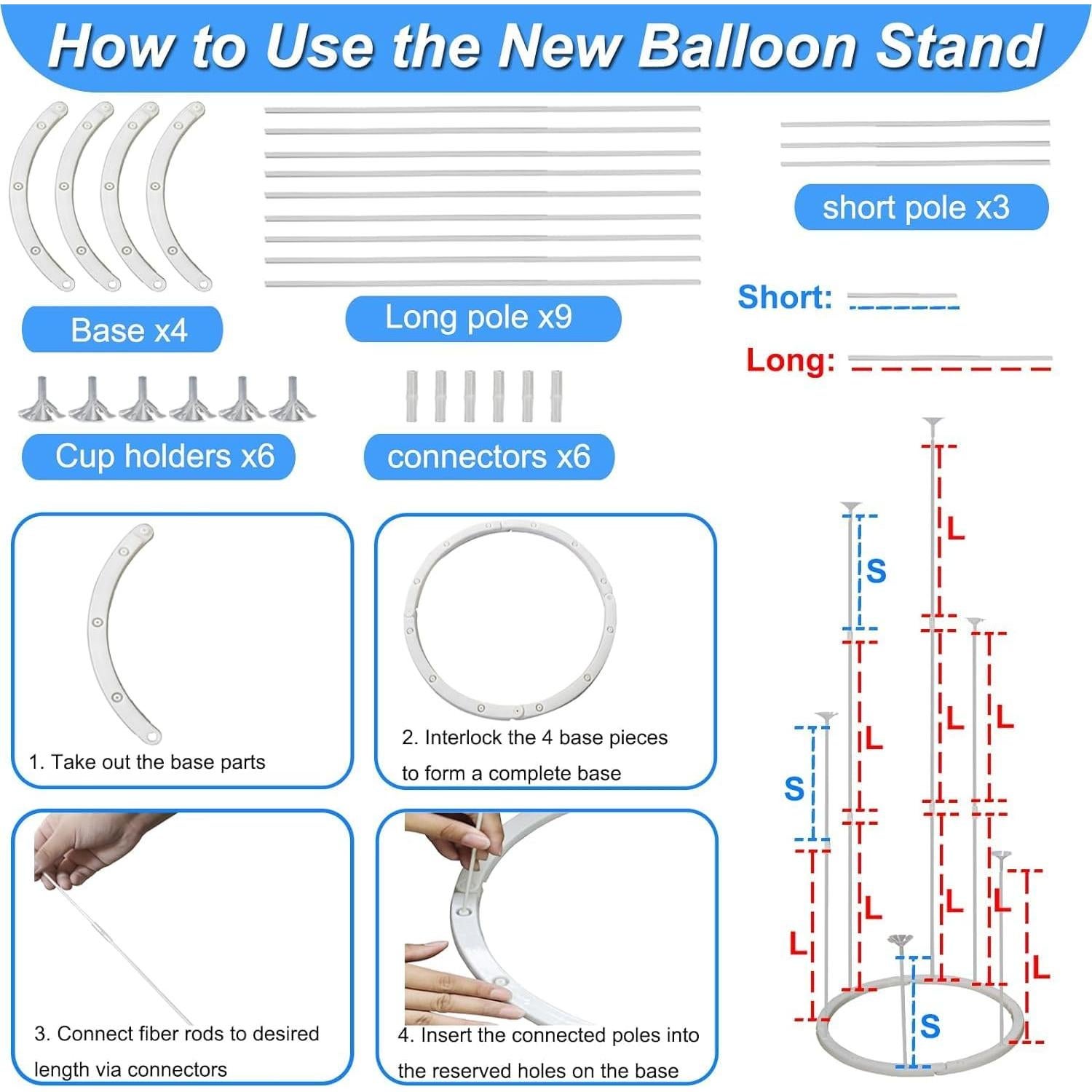 Kit de Arco de Globos iRabey con Bomba Eléctrica 3.05x2.74m