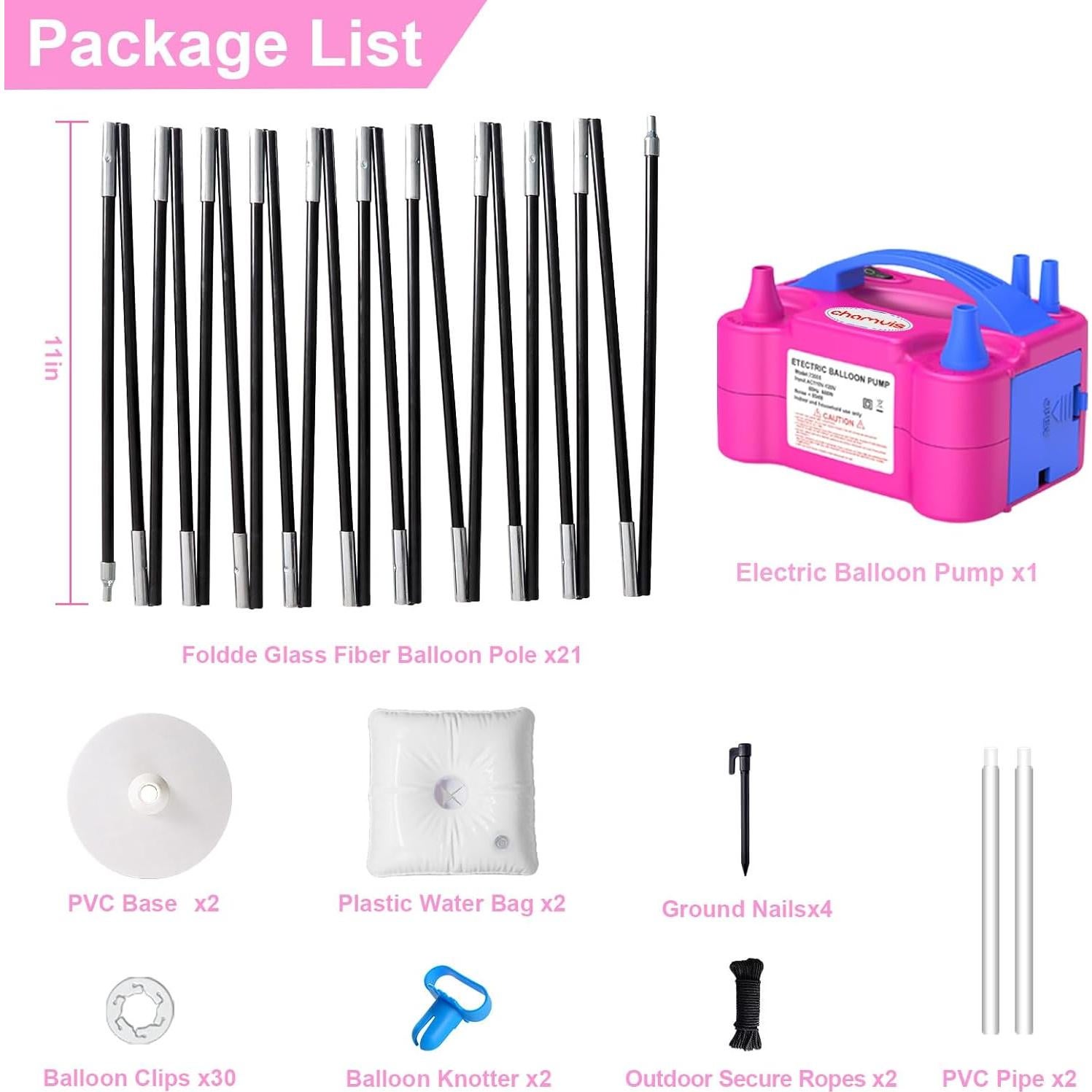 Kit de Arco de Globos Chamvis con Bomba Eléctrica 2.26m