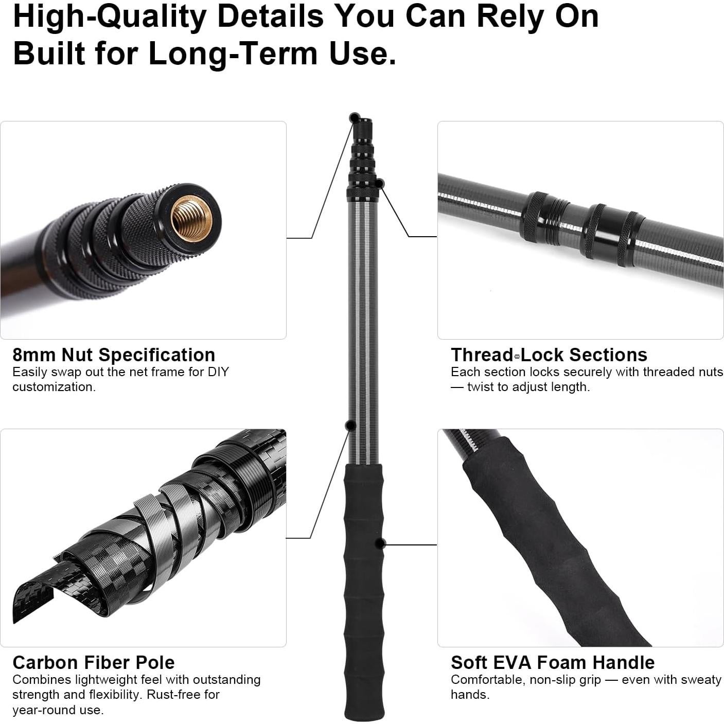 Red de Mariposas DOBEN con Polo Telescópico de Carbono 180 cm