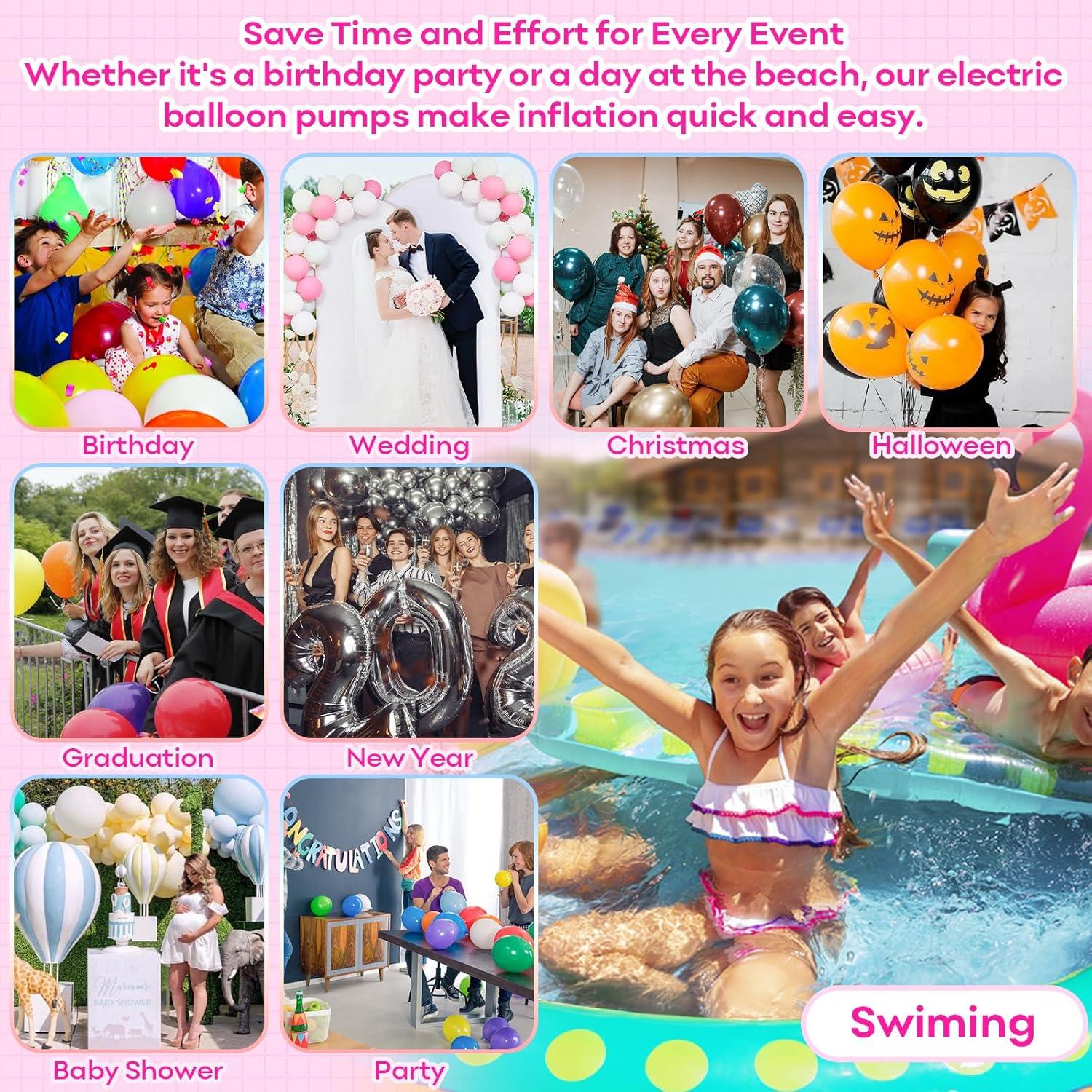 Bomba de aire eléctrica Jobkoo 3 en 1 para globos 110V