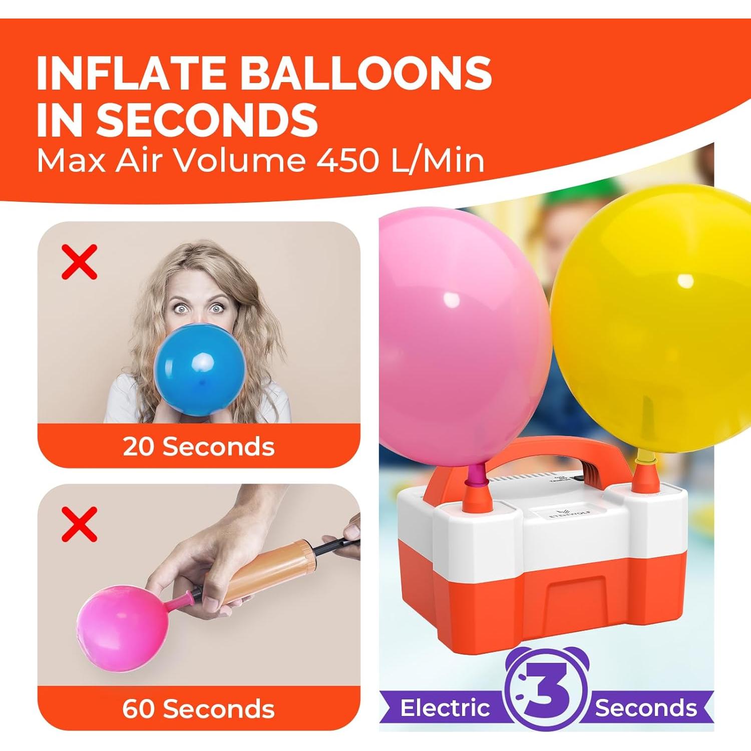Bomba de Globo Eléctrica ETENWOLF P600 600W para Fiestas