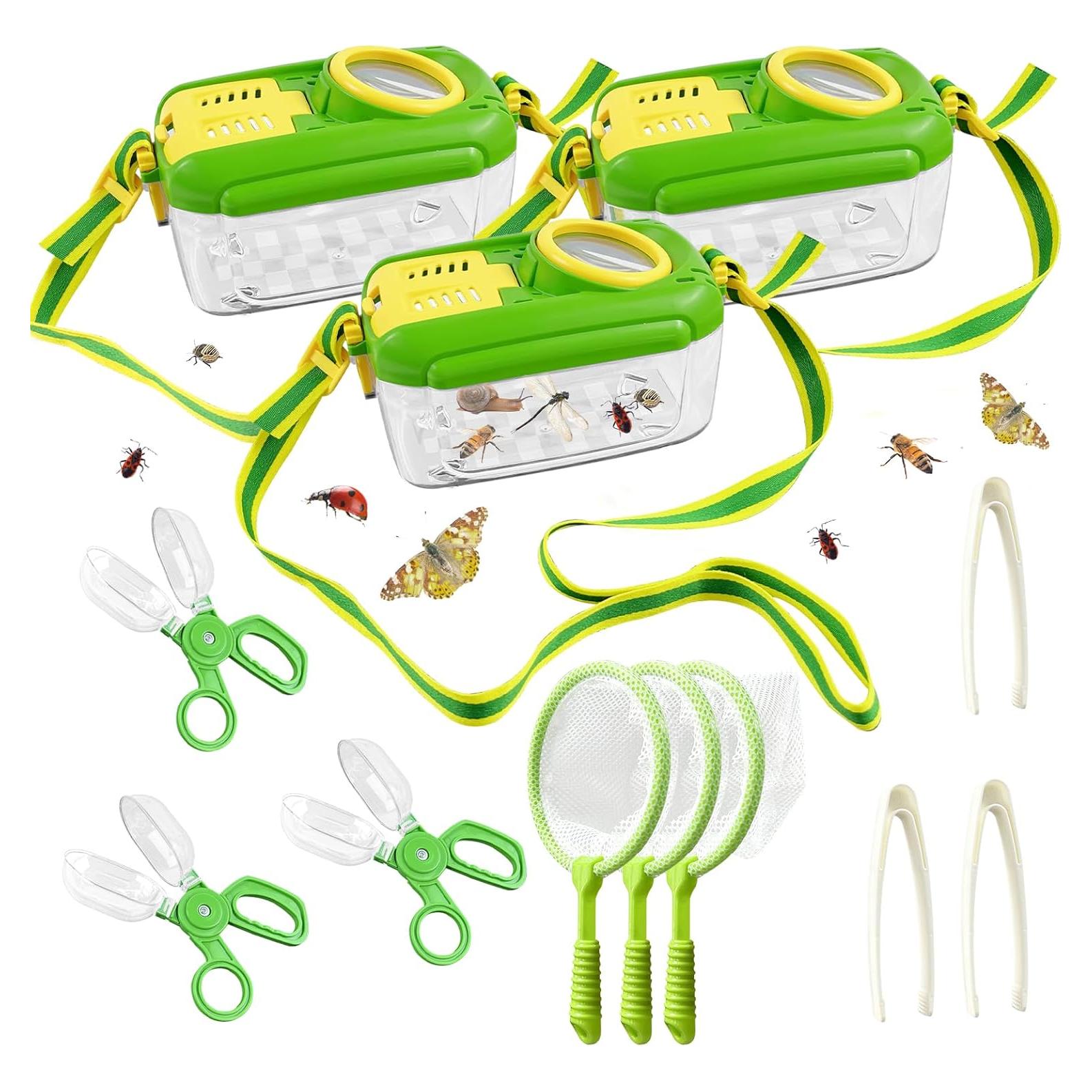 Kit de Captura de Insectos para Niños - Verde - 3 Sets