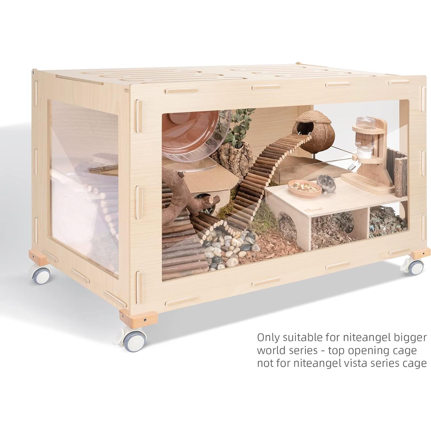 Rueda Universal de Suplemento Niteangel para Hámster - Madera Clara