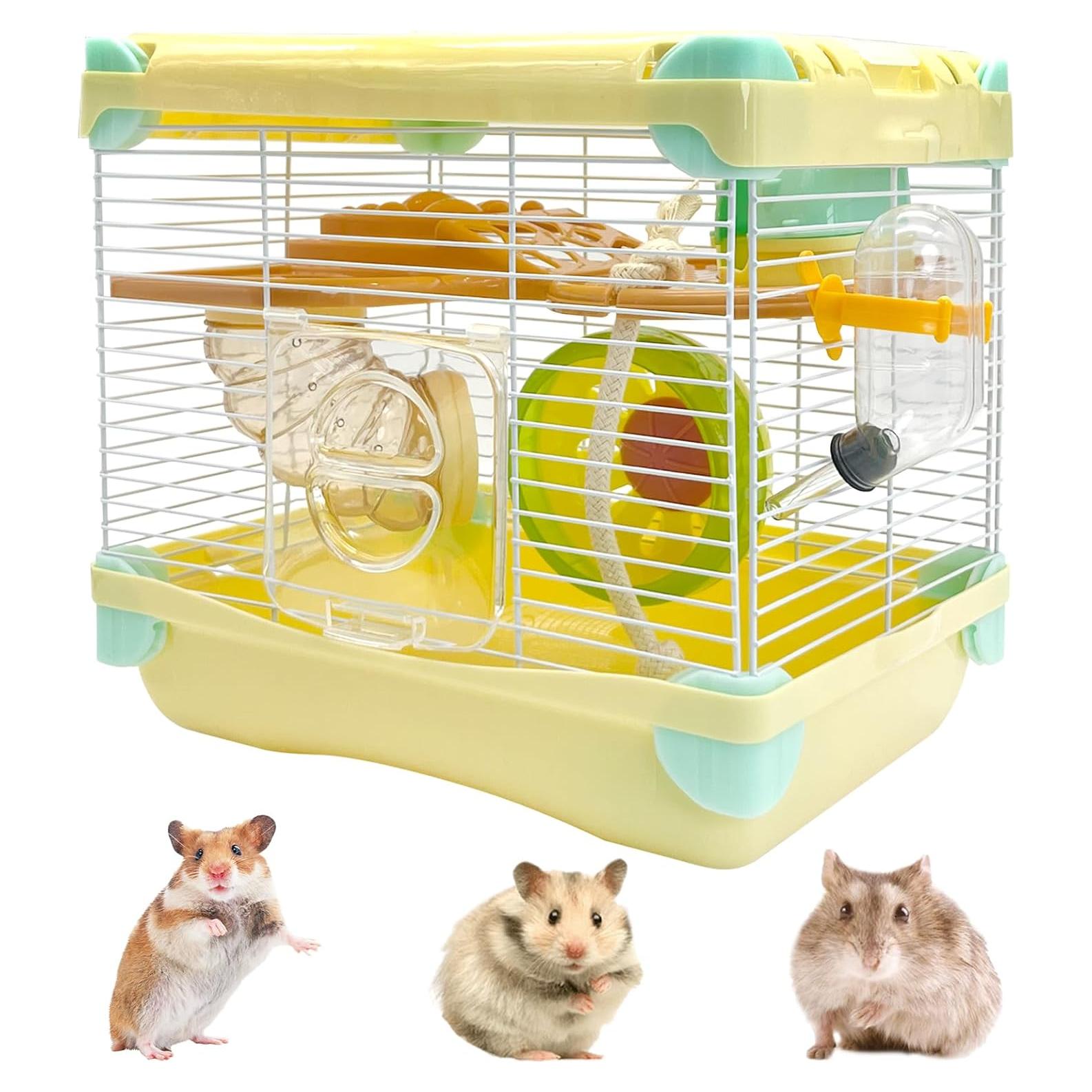Jaula Portátil para Hámster Hamiledyi 2 Niveles con Accesorios