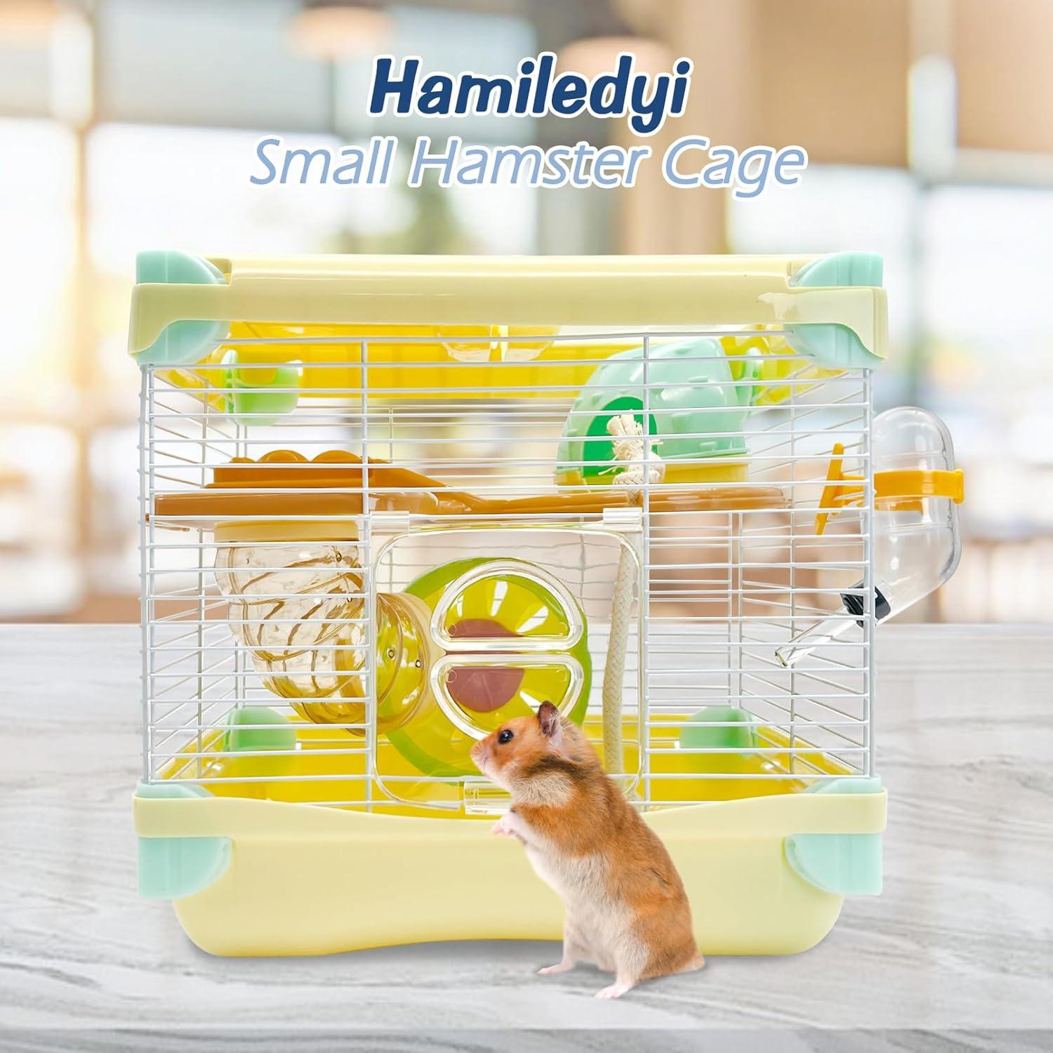 Jaula Portátil para Hámster Hamiledyi 2 Niveles con Accesorios