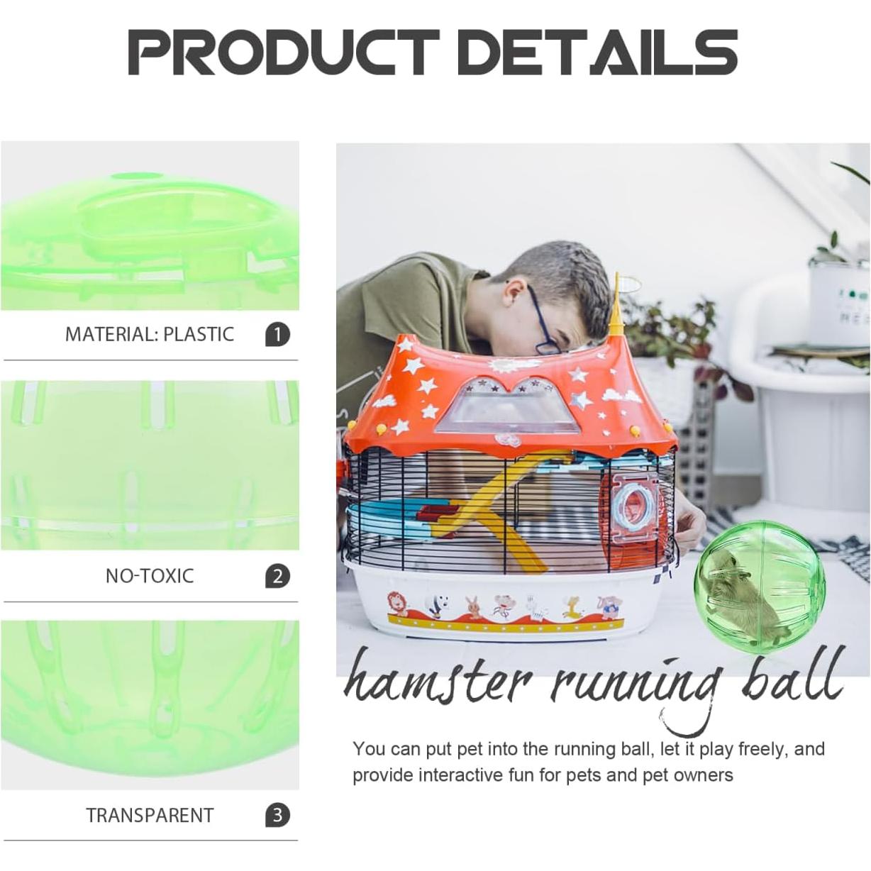 Bola de Ejercicio para Hámster FOMIYES 10 cm Transparente