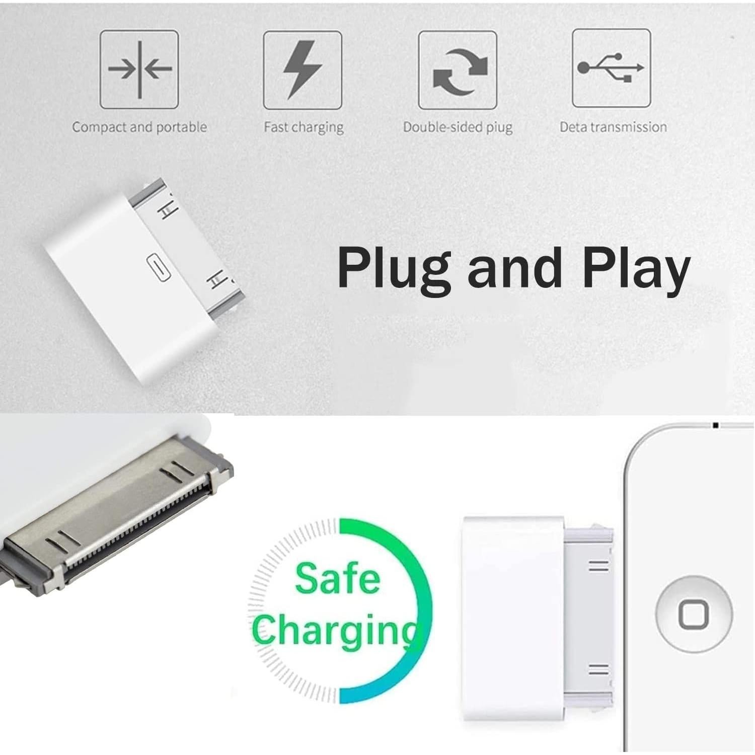 Adaptador Lightning a 30 Pines Belcompany 1 Paquete Blanco