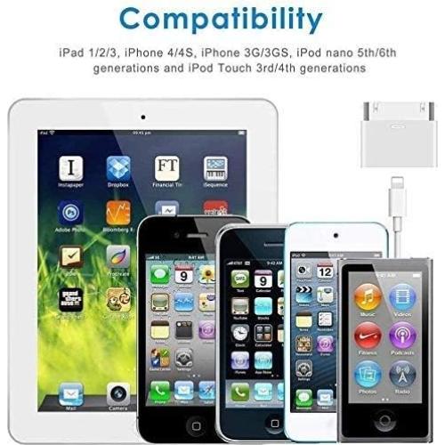 Adaptador Lightning a 30 Pines Belcompany 1 Paquete Blanco