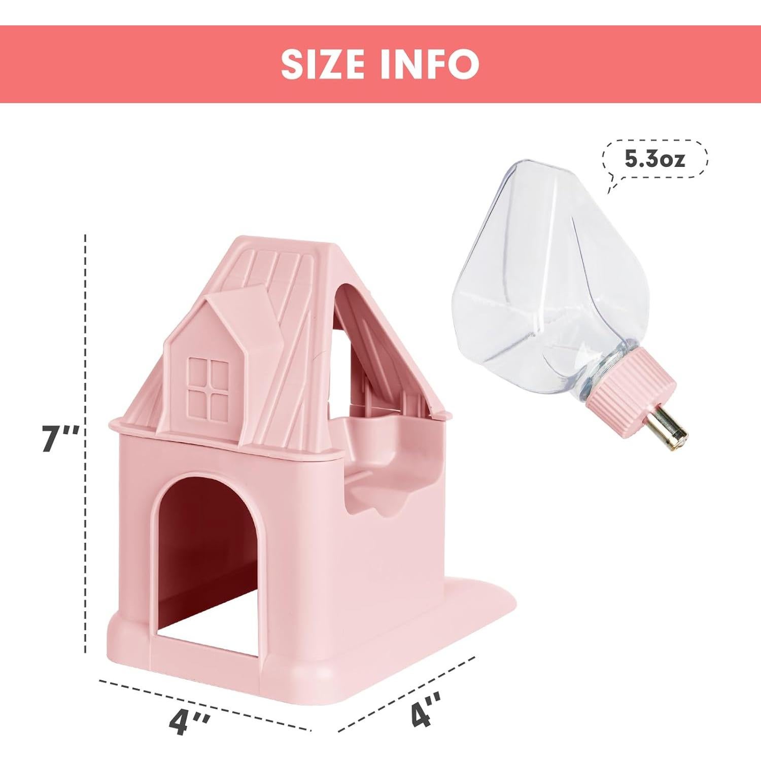 Casa Multifuncional para Hámster VANNON 4 en 1 Rosa