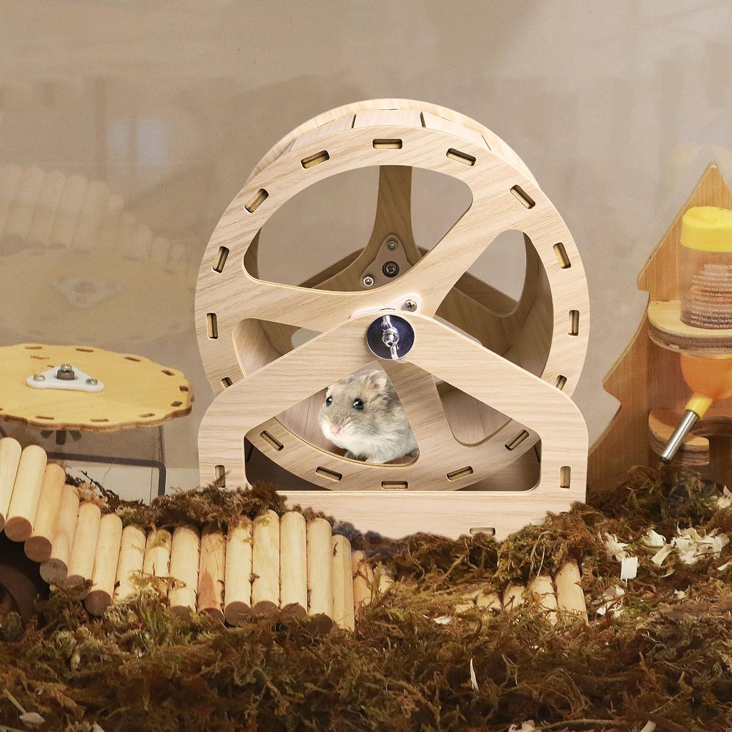 Rueda de Hámster de Madera Hamiledyi 20.99 cm Silenciosa