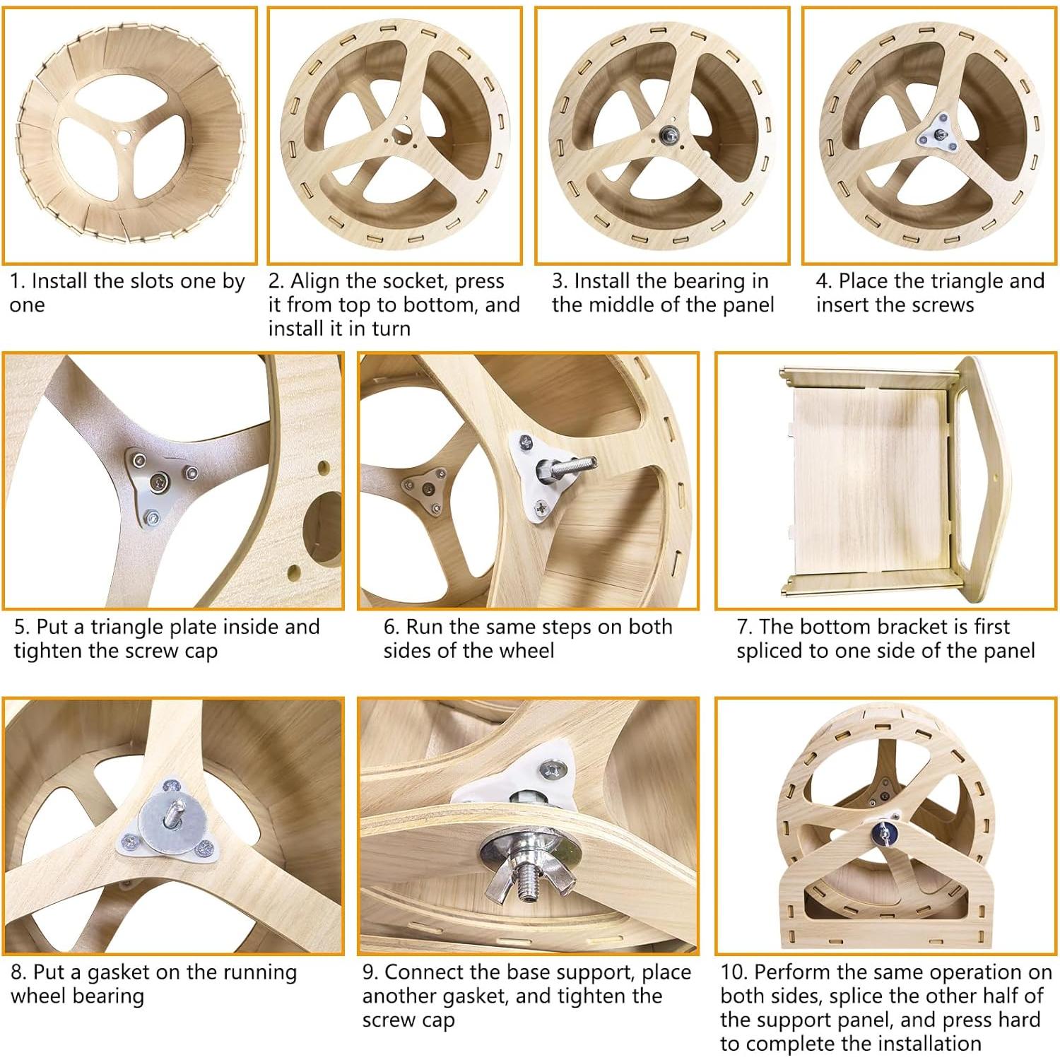 Rueda de Hámster de Madera Hamiledyi 20.99 cm Silenciosa