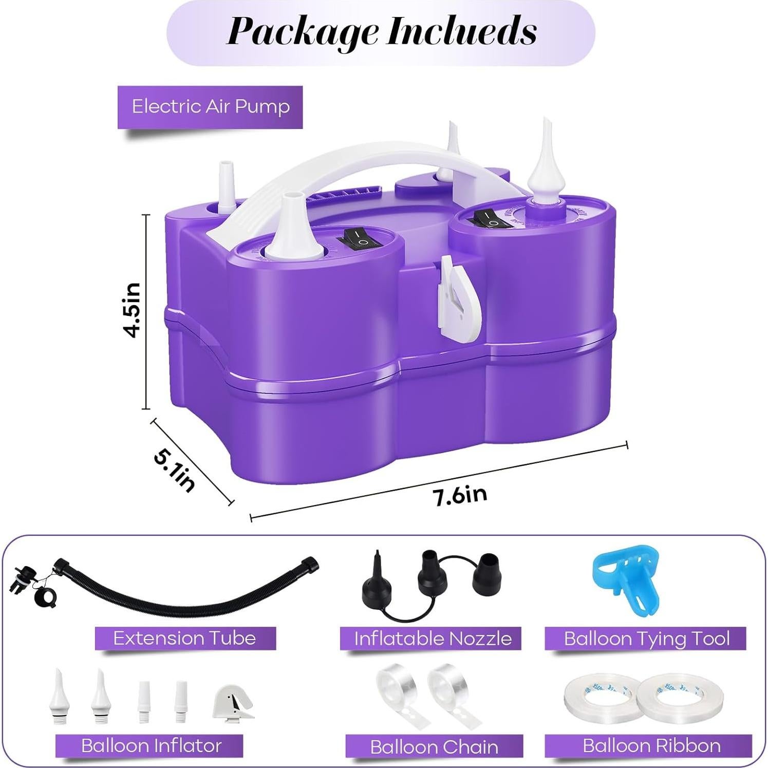 Bomba de aire eléctrica 3 en 1 Togvu para globos y flotadores