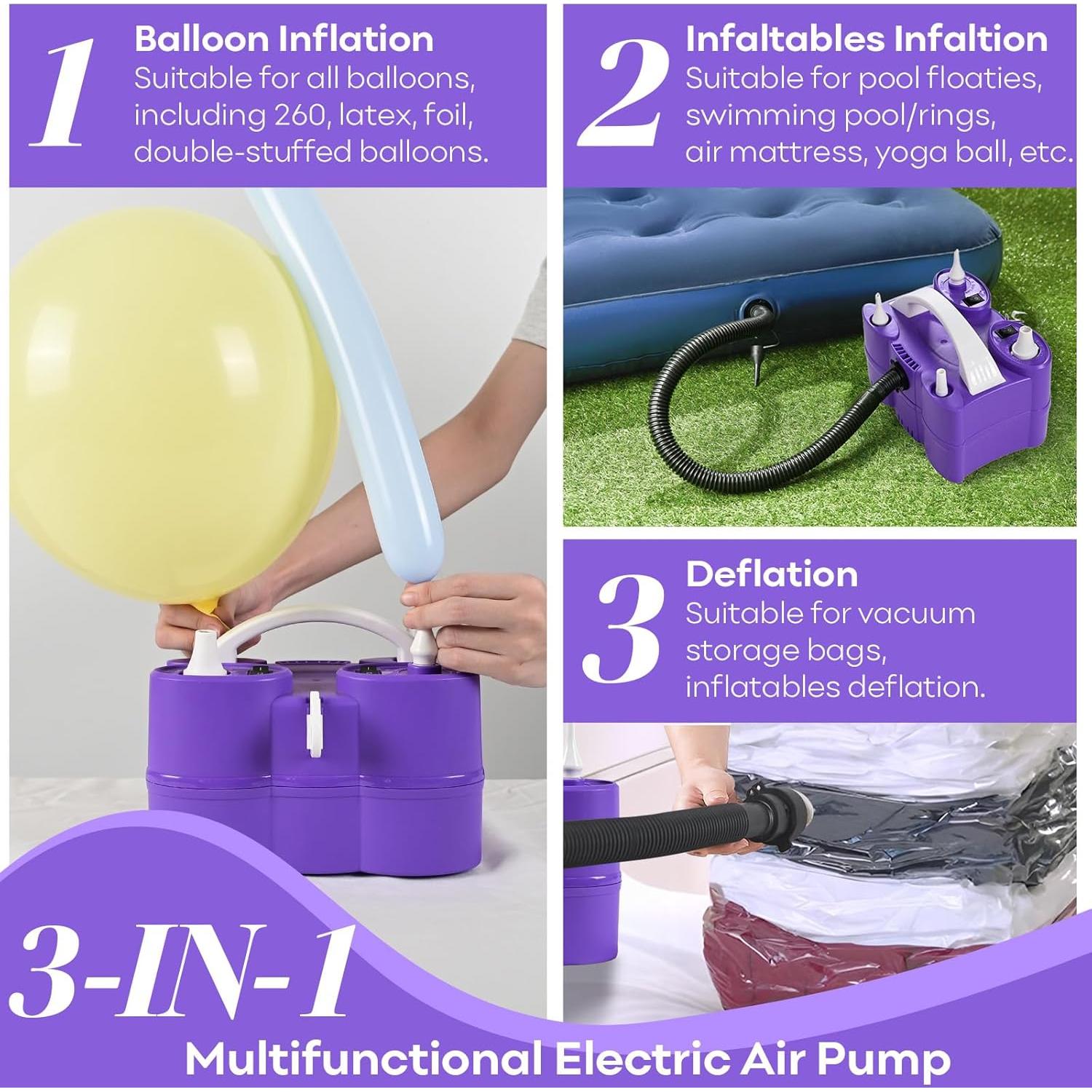 Bomba de aire eléctrica 3 en 1 Togvu para globos y flotadores