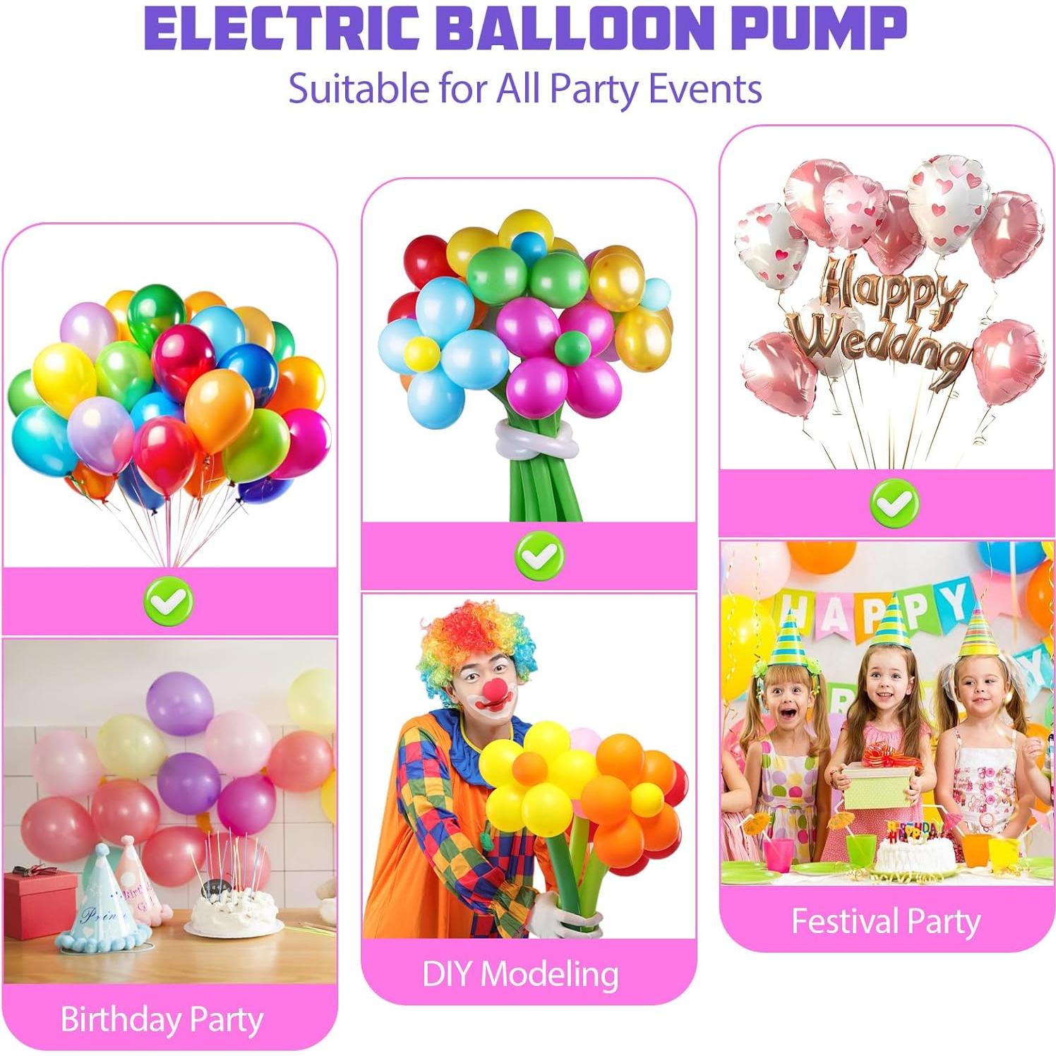 Bomba de aire eléctrica Biapian 3 en 1 para globos y inflables