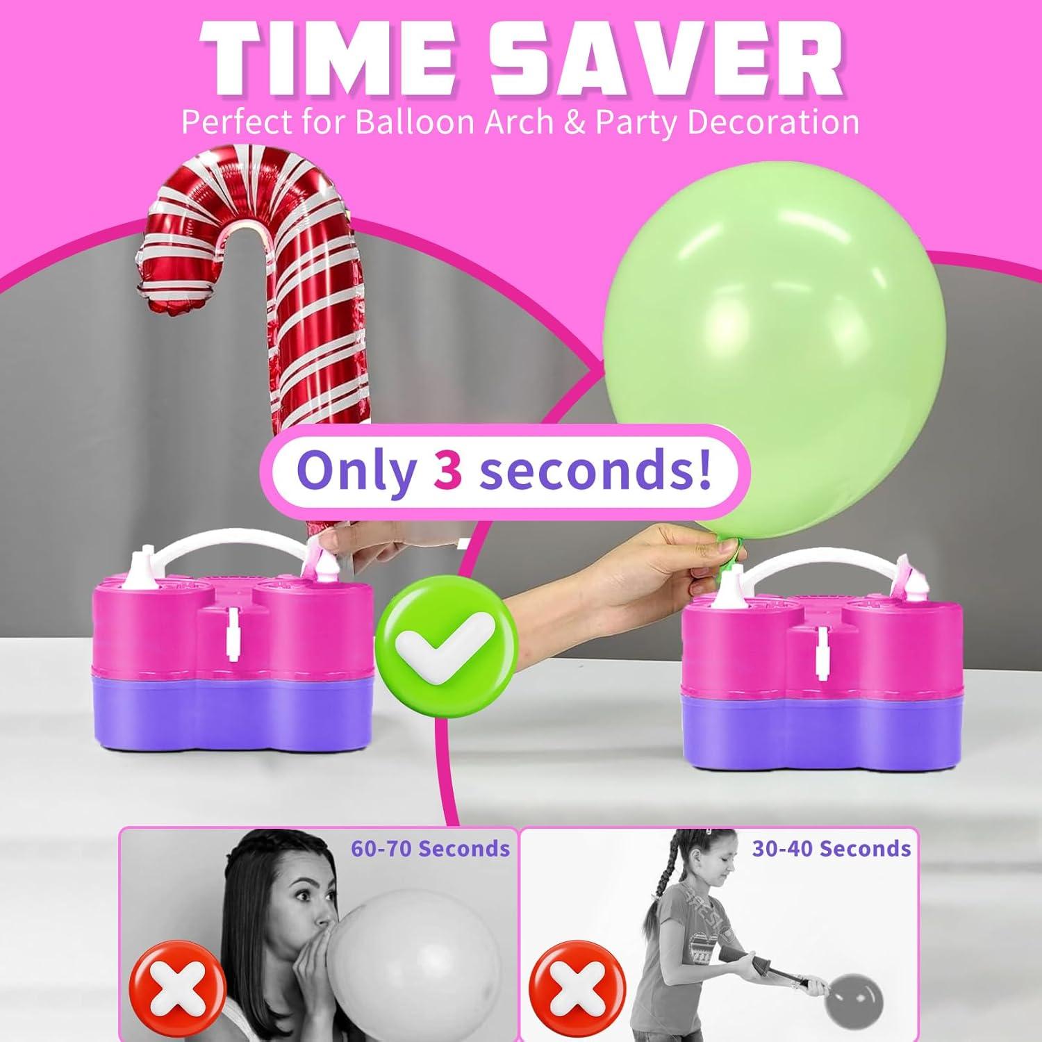 Bomba de aire eléctrica Biapian 3 en 1 para globos y inflables