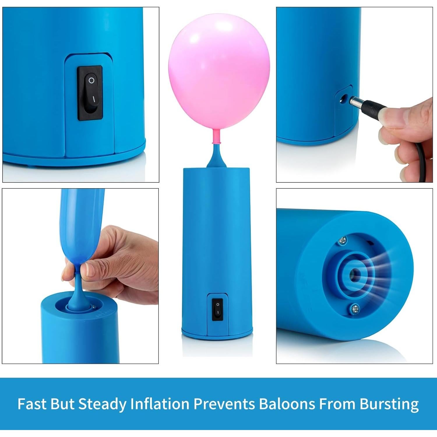 Bomba de Globo Eléctrica Xapypy 18LPM Azul Cielo Portátil