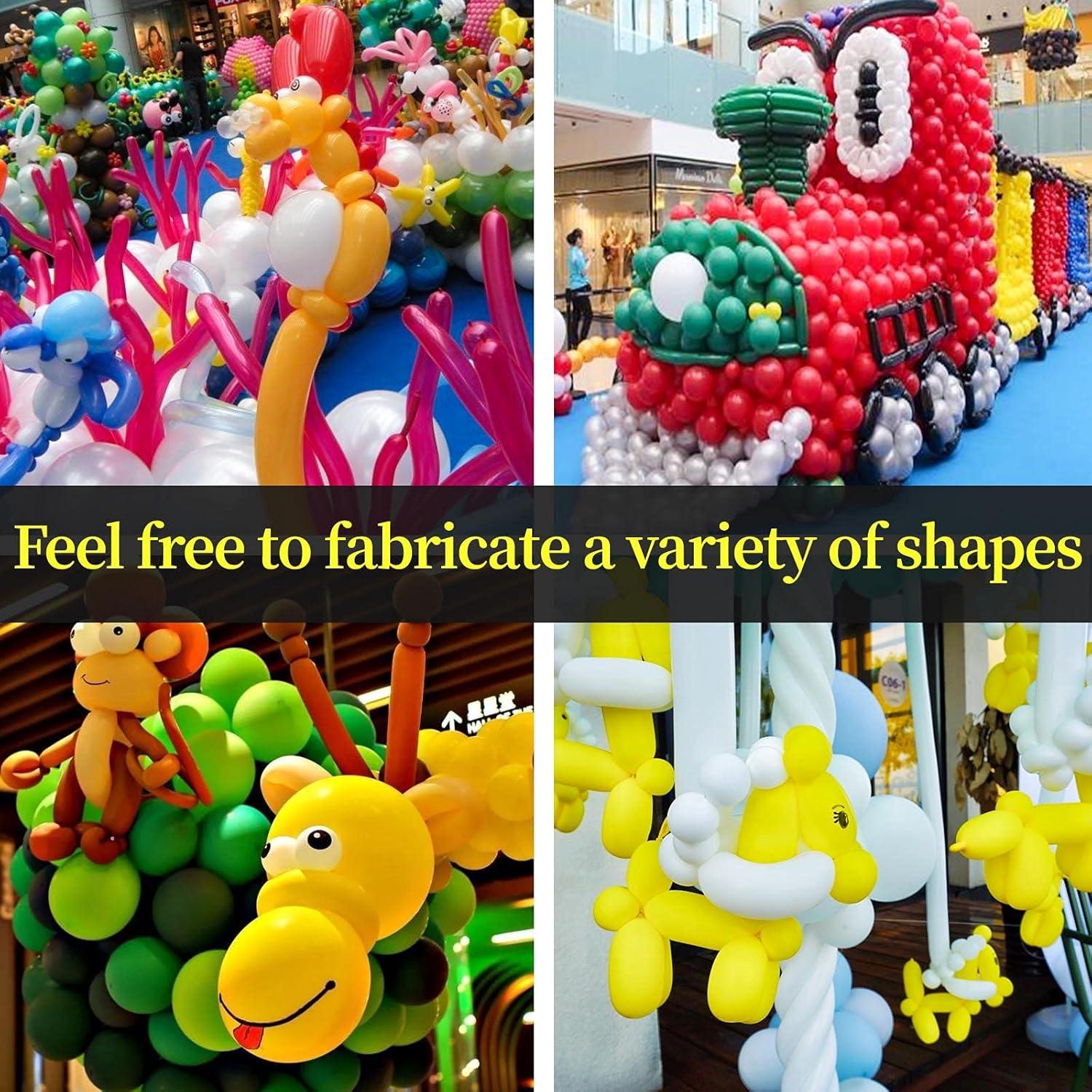 100 Globos Largos de Láttex Claro KUULBELA para Modelar