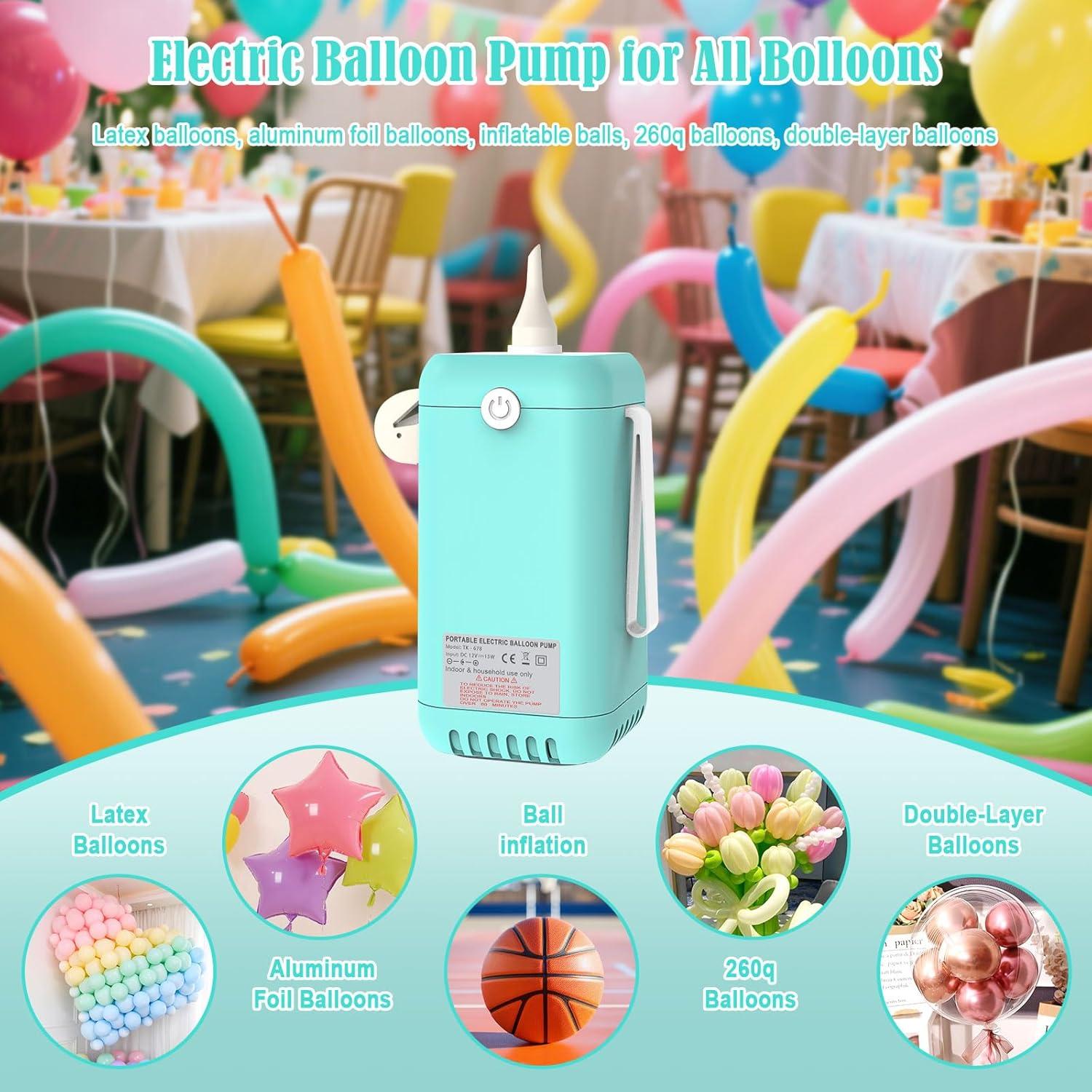 Bomba de globo eléctrica Fikowo azul 110V 15W portátil