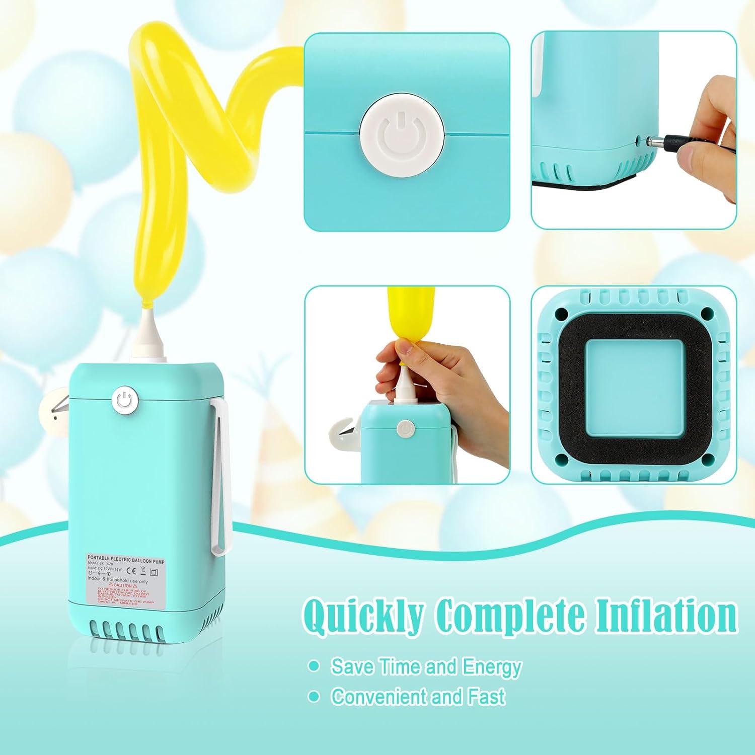 Bomba de globo eléctrica Fikowo azul 110V 15W portátil