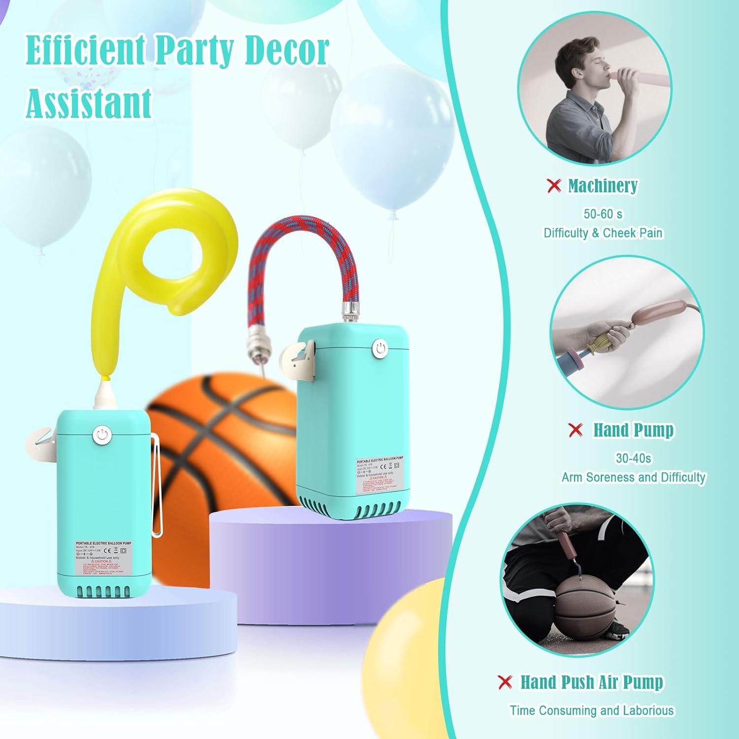 Bomba de globo eléctrica Fikowo azul 110V 15W portátil