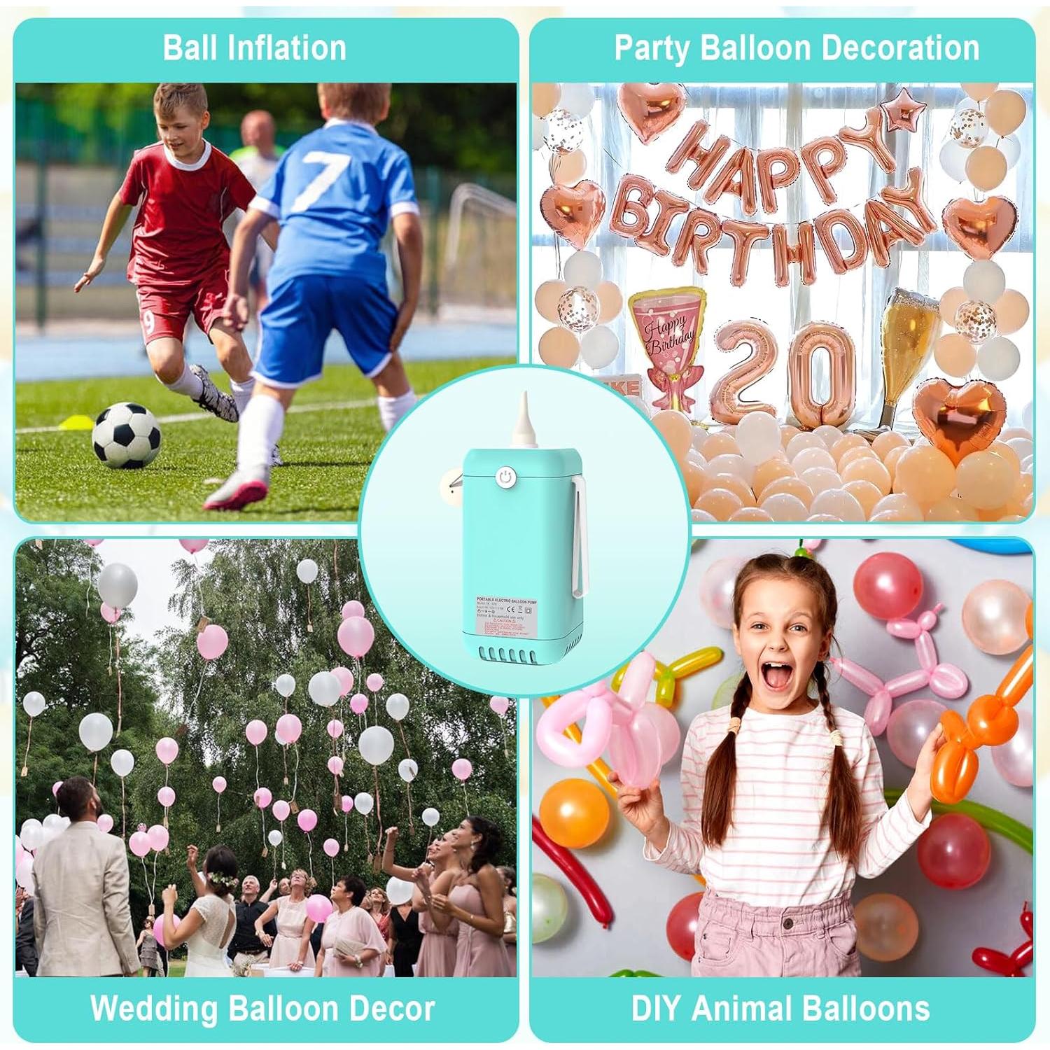 Bomba de globo eléctrica Fikowo azul 110V 15W portátil