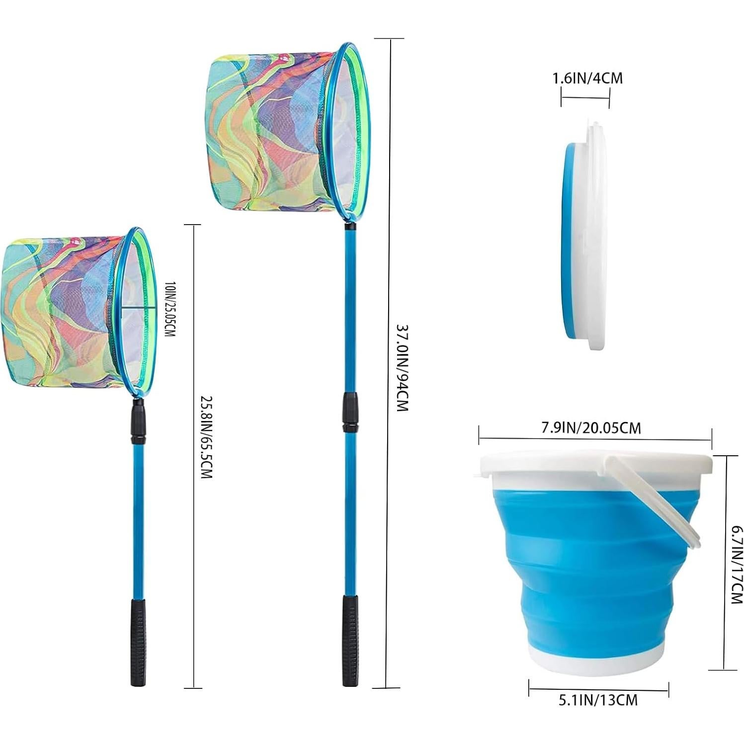 Red de Pesca para Niños LPEIEB con Cubo Plegable 2024