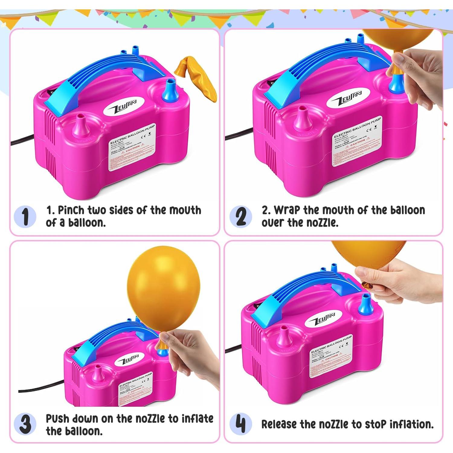 Bomba de Globo Eléctrica ZEUSRAY 600W Doble Boquilla 1.3kg