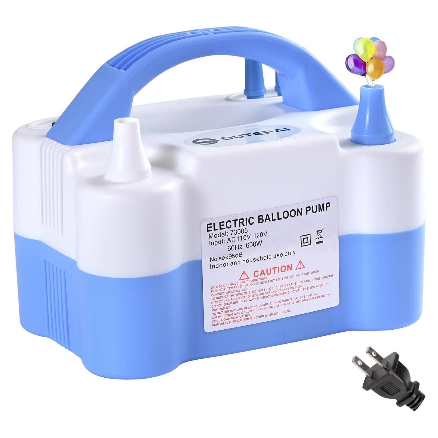 Bomba de aire eléctrica OUTEPAI 600W para globos - Azul bebé