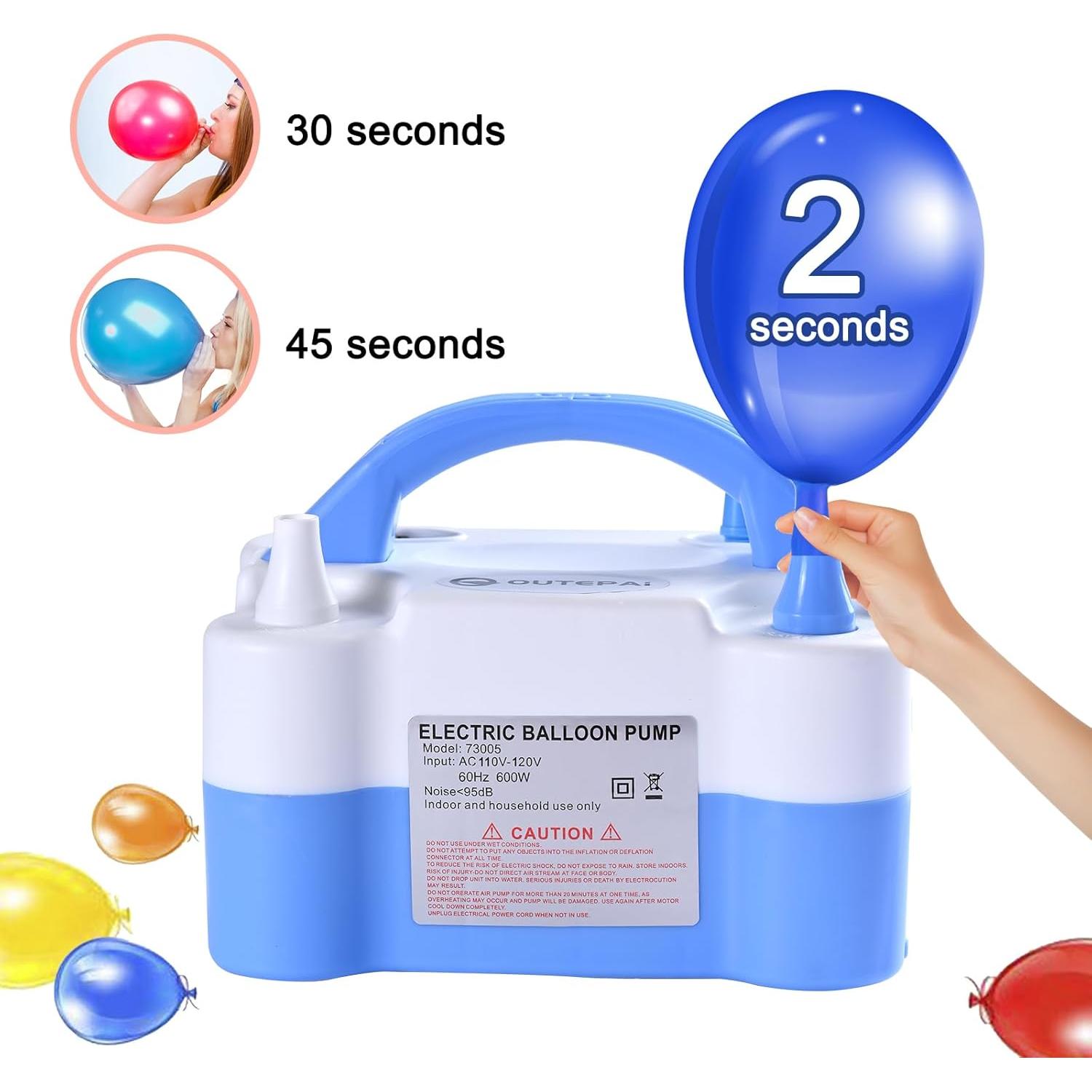 Bomba de aire eléctrica OUTEPAI 600W para globos - Azul bebé