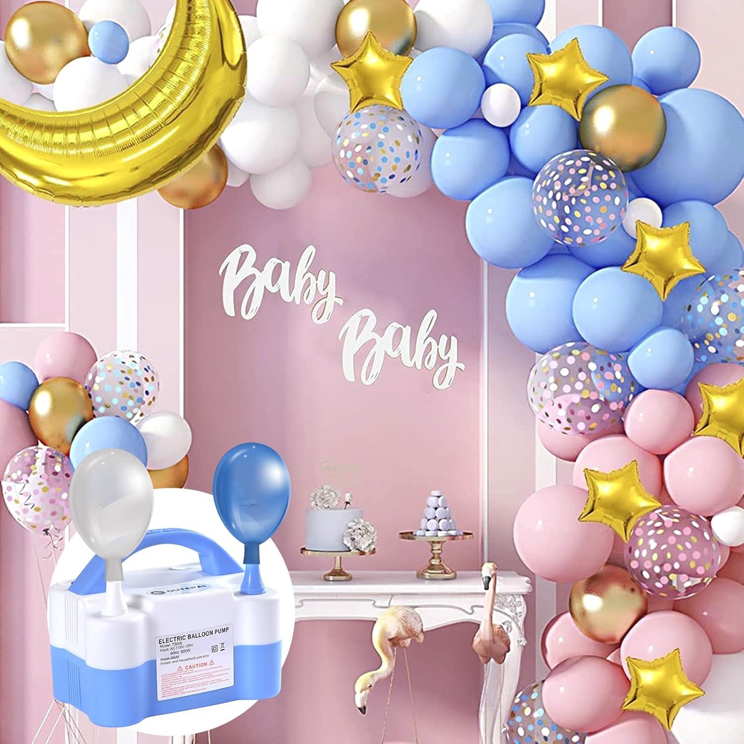 Bomba de aire eléctrica OUTEPAI 600W para globos - Azul bebé