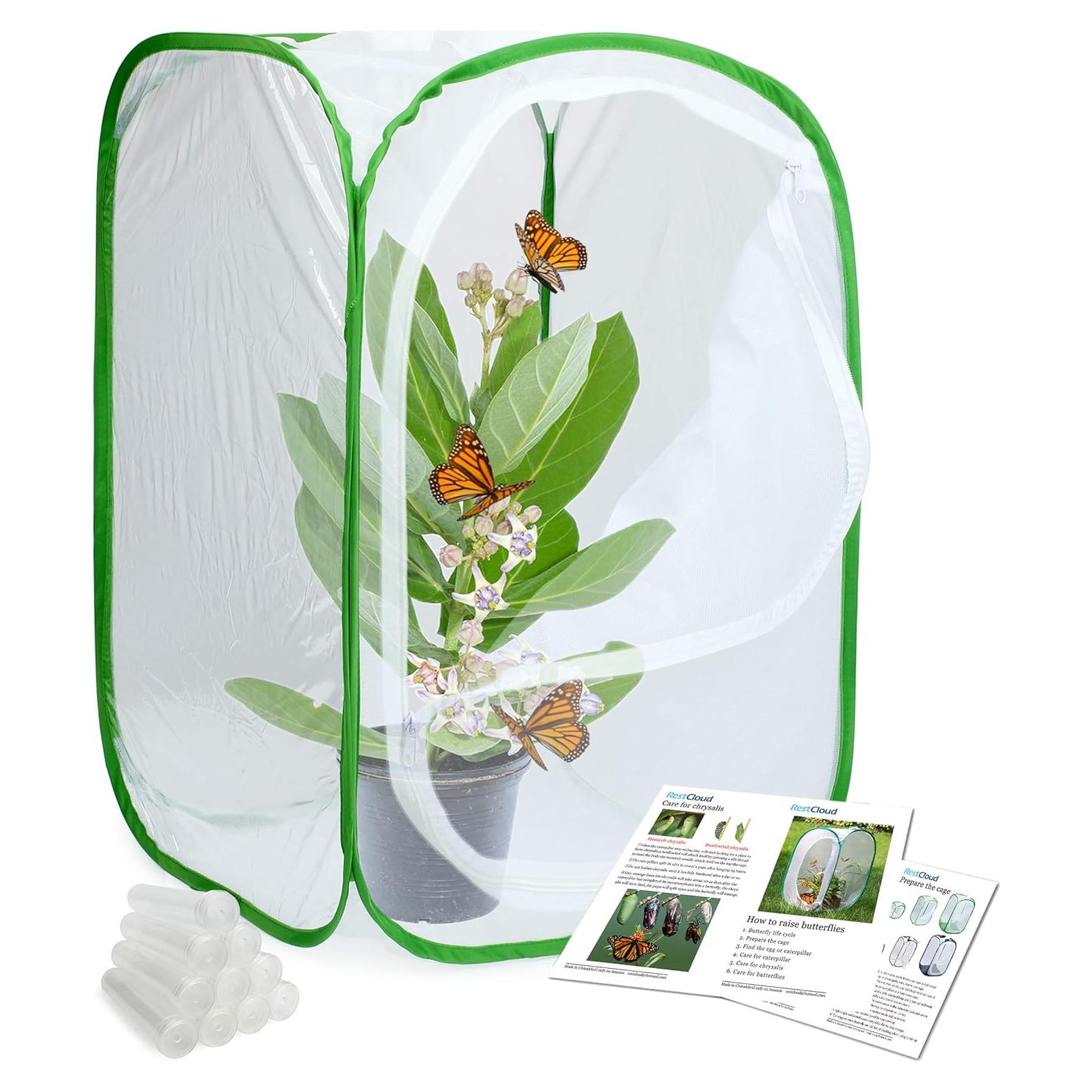 Jaula de Hábitat para Mariposas Restcloud 40x40x60 cm Plegable